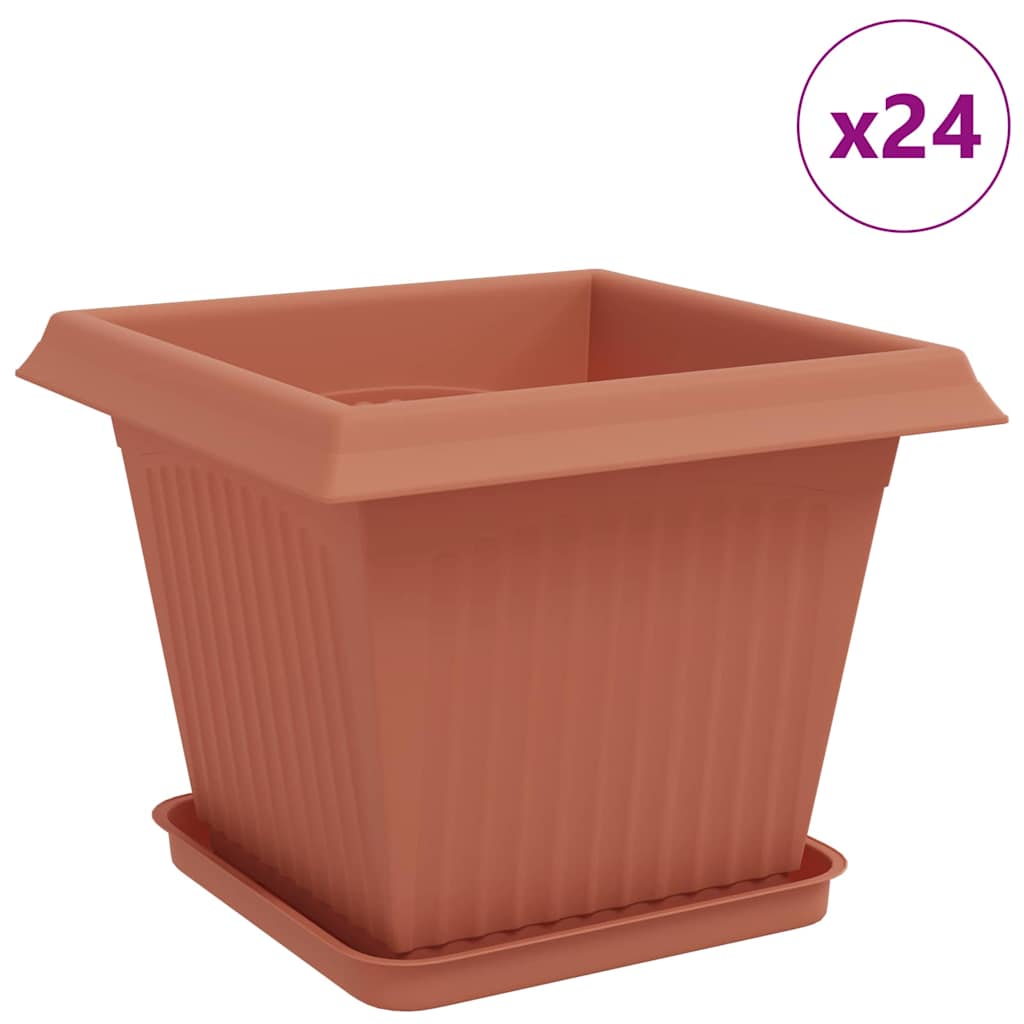 Növénycserép 24 pcs tégla vörös 33 x 33 x 26 cm műanyag