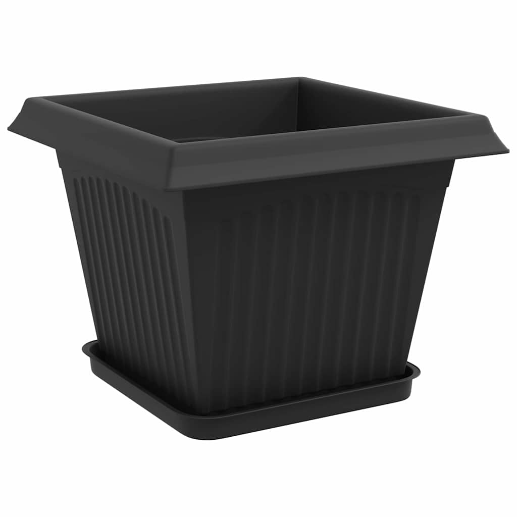 Növénycserép 24 pcs fekete 28,5 x 28,5 x 22 cm műanyag