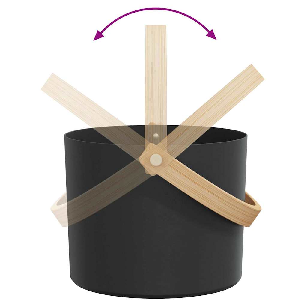 Szauna vödör készlet 2 pcs fekete 8.5 x 8 x 4.5 cm alumínium