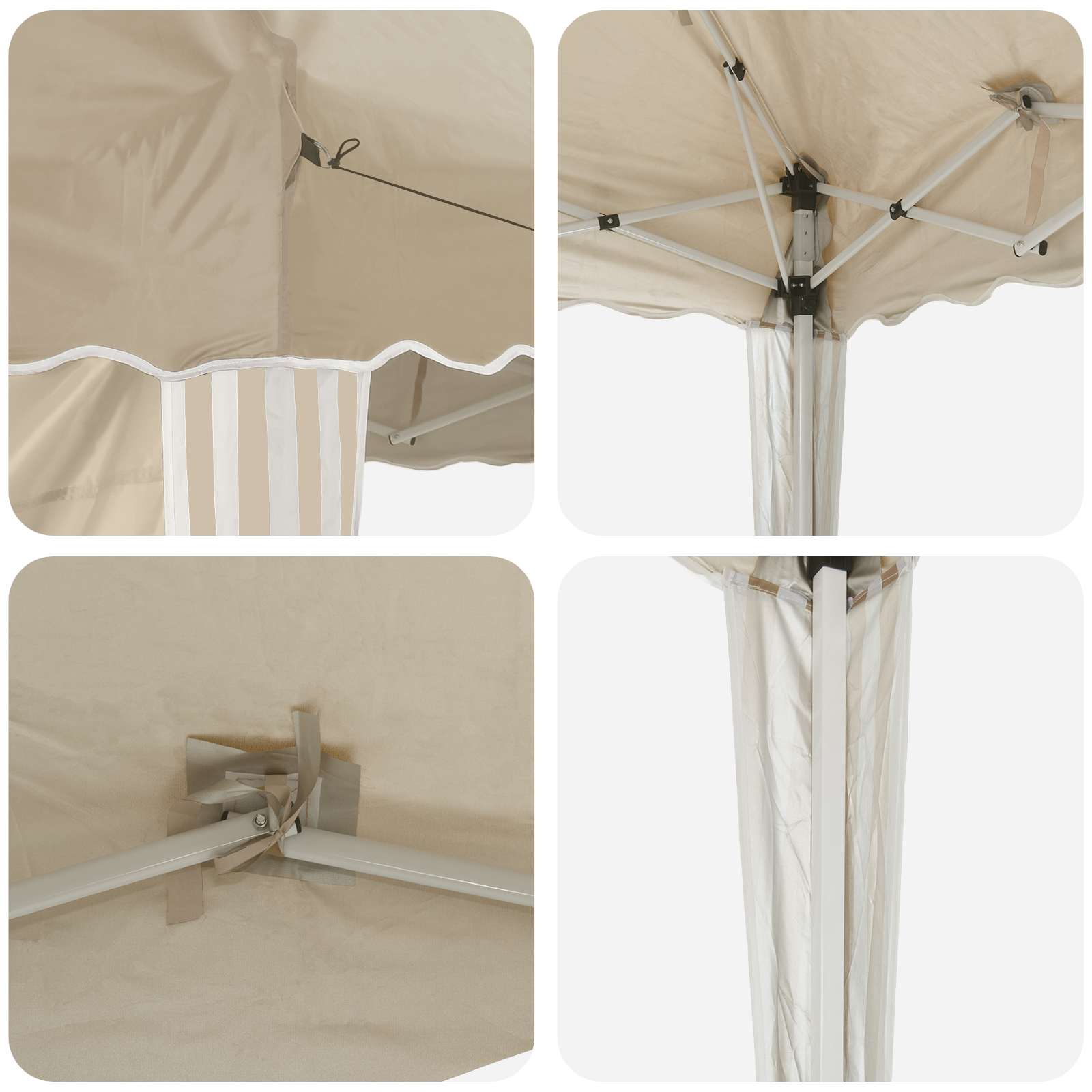 Parti sátor krém 288 x 288 x 245 cm oxford szövet