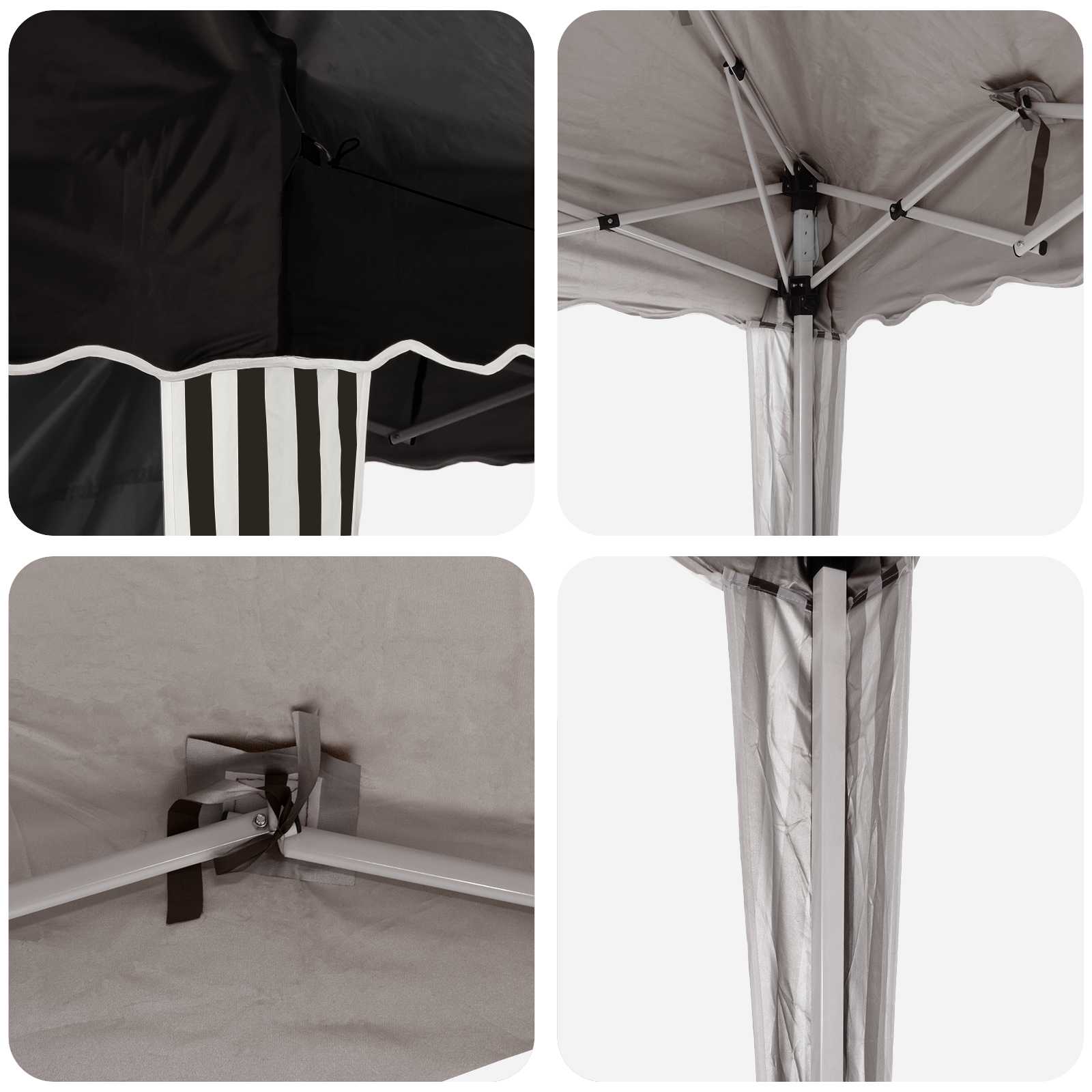 Parti sátor fekete 288 x 288 x 245 cm oxford szövet