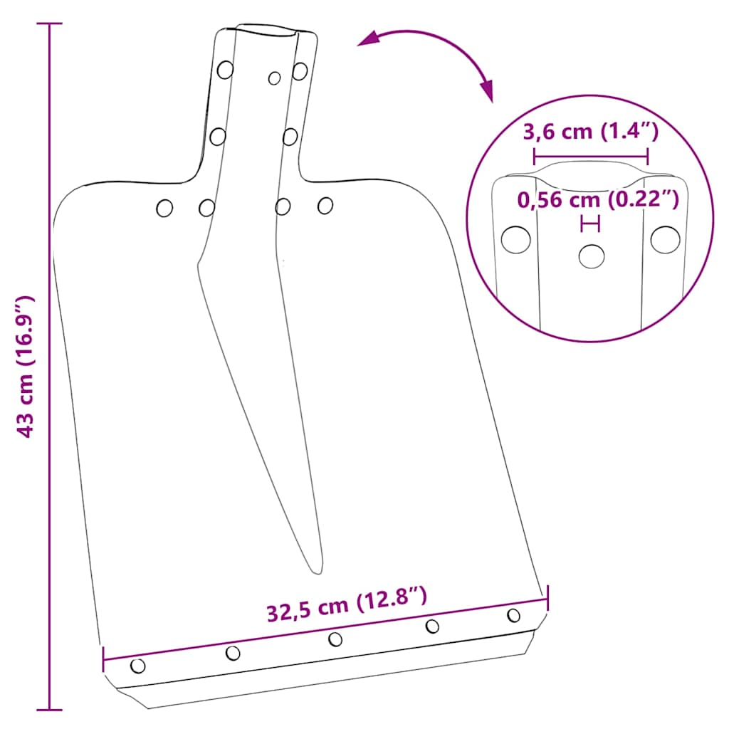 Lapát fej 4 pcs ezüst 41,5 x 32,5 cm alumínium