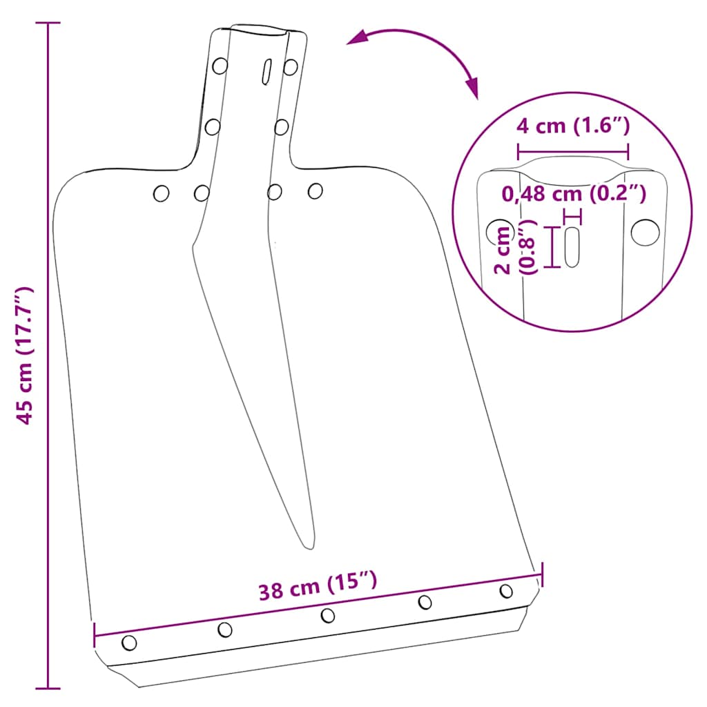 Lapát fej 4 pcs ezüst 45 x 38 cm alumínium