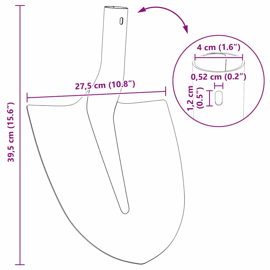 Lapát fej 4 pcs piros 39,5 x 27,5 cm porszórt acél