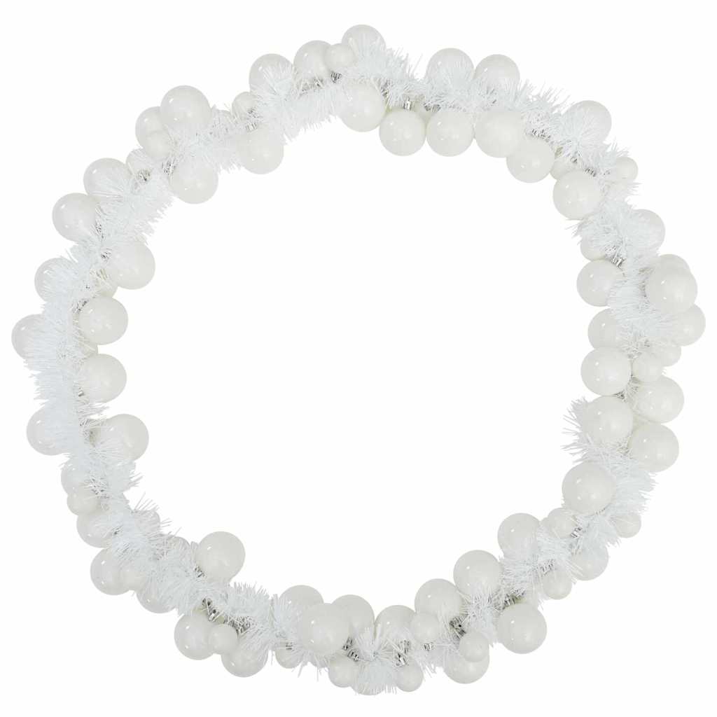 Karácsonyi gömb girland fehér 186 cm polisztirol