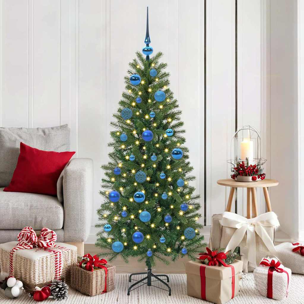 Karácsonyi díszgömb készlet 150 led-del 61 pcs kék műanyag