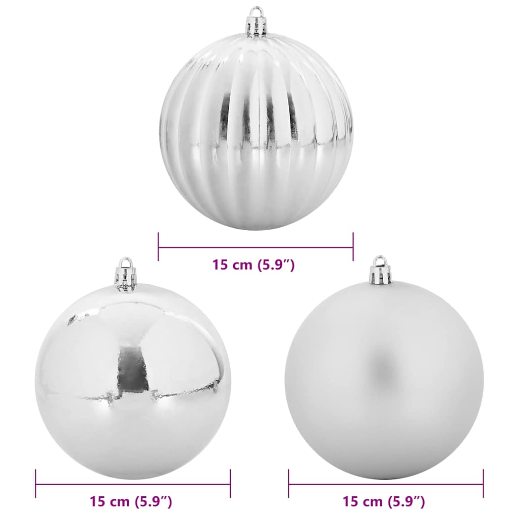 Karácsonyi díszgömb készlet 9 pcs ezüst Karácsonyi díszgömb készlet 9 pcs ezüst