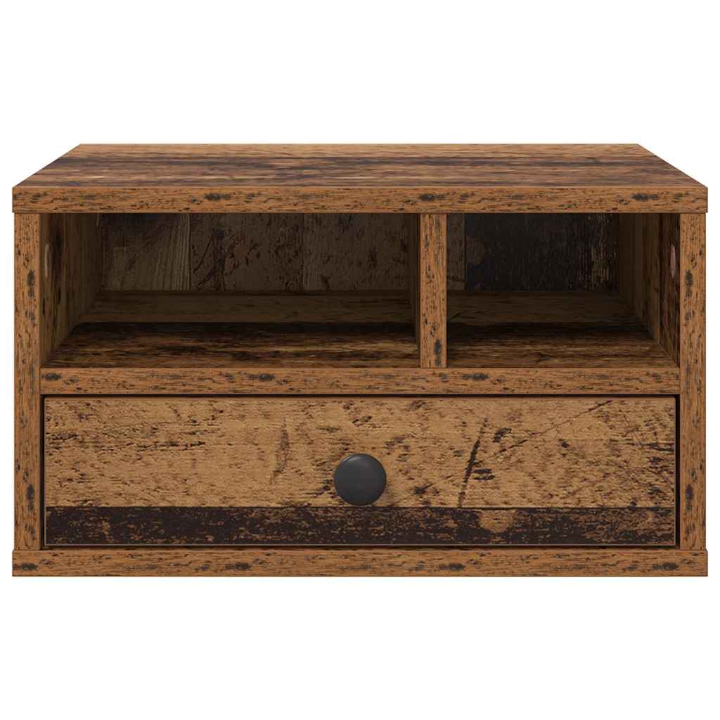 Nyomtatóállvány fiókkal öreg fa 40 x 32 x 24 cm faanyag