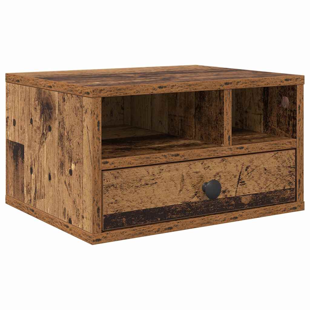 Nyomtatóállvány fiókkal öreg fa 40 x 32 x 24 cm faanyag