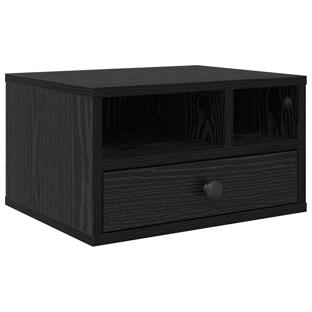 Nyomtatóállvány fiókkal fekete tölgy 40 x 32 x 24 cm faanyag