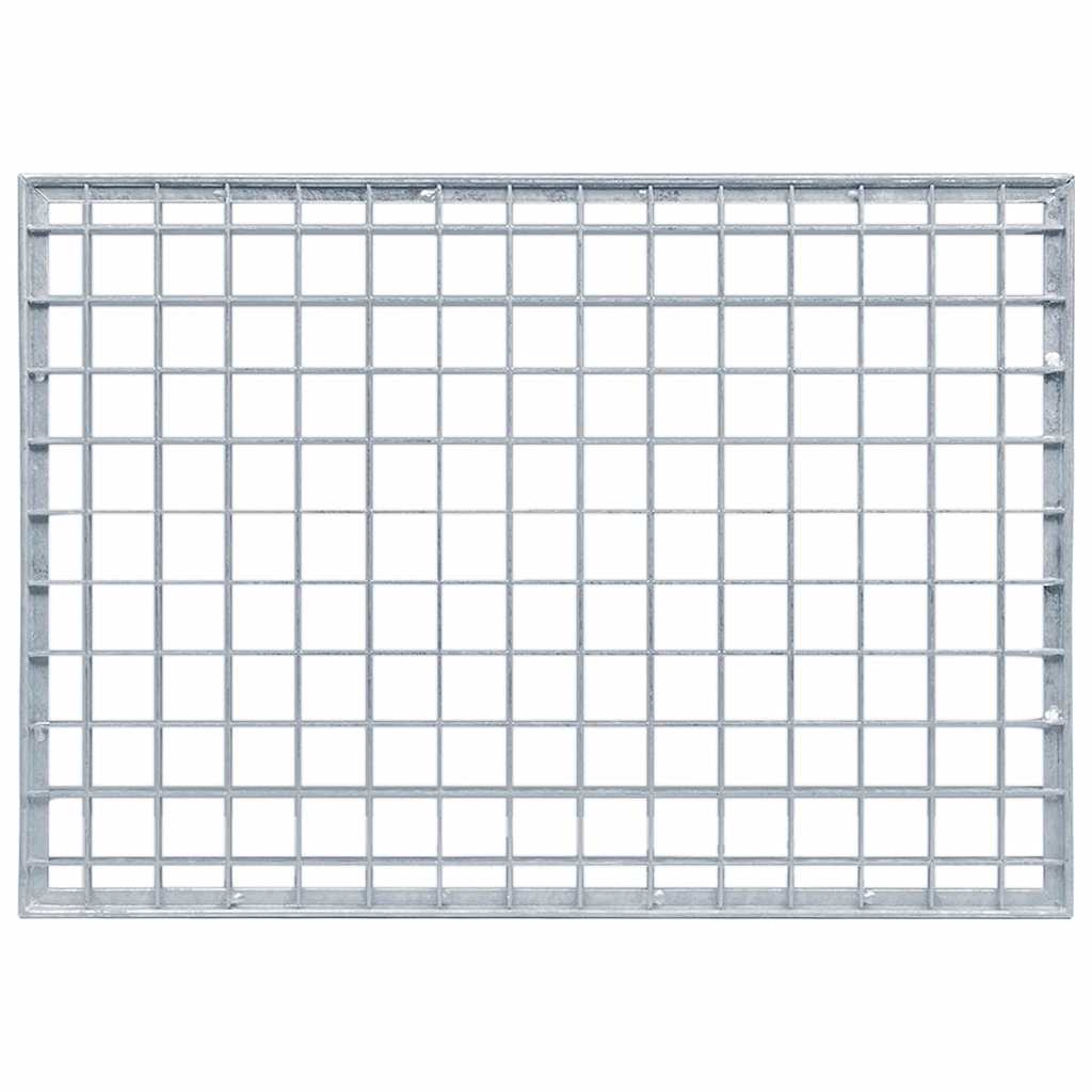 Rács ezüst 50 x 35 x 2 cm forró-galvanizált acél