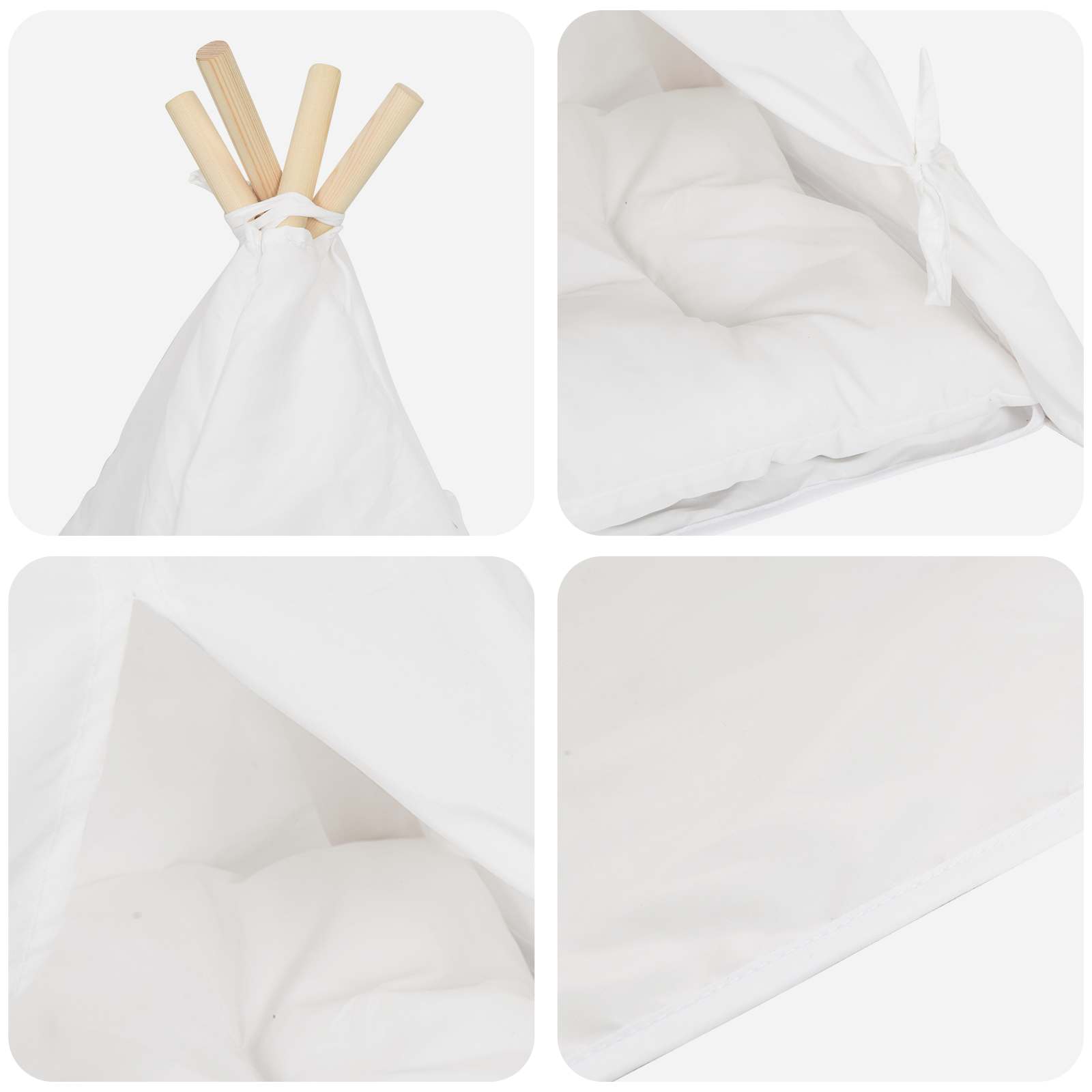 Kiskedvenc teepee párnával fehér 50 x 50 x 60 cm poliészter