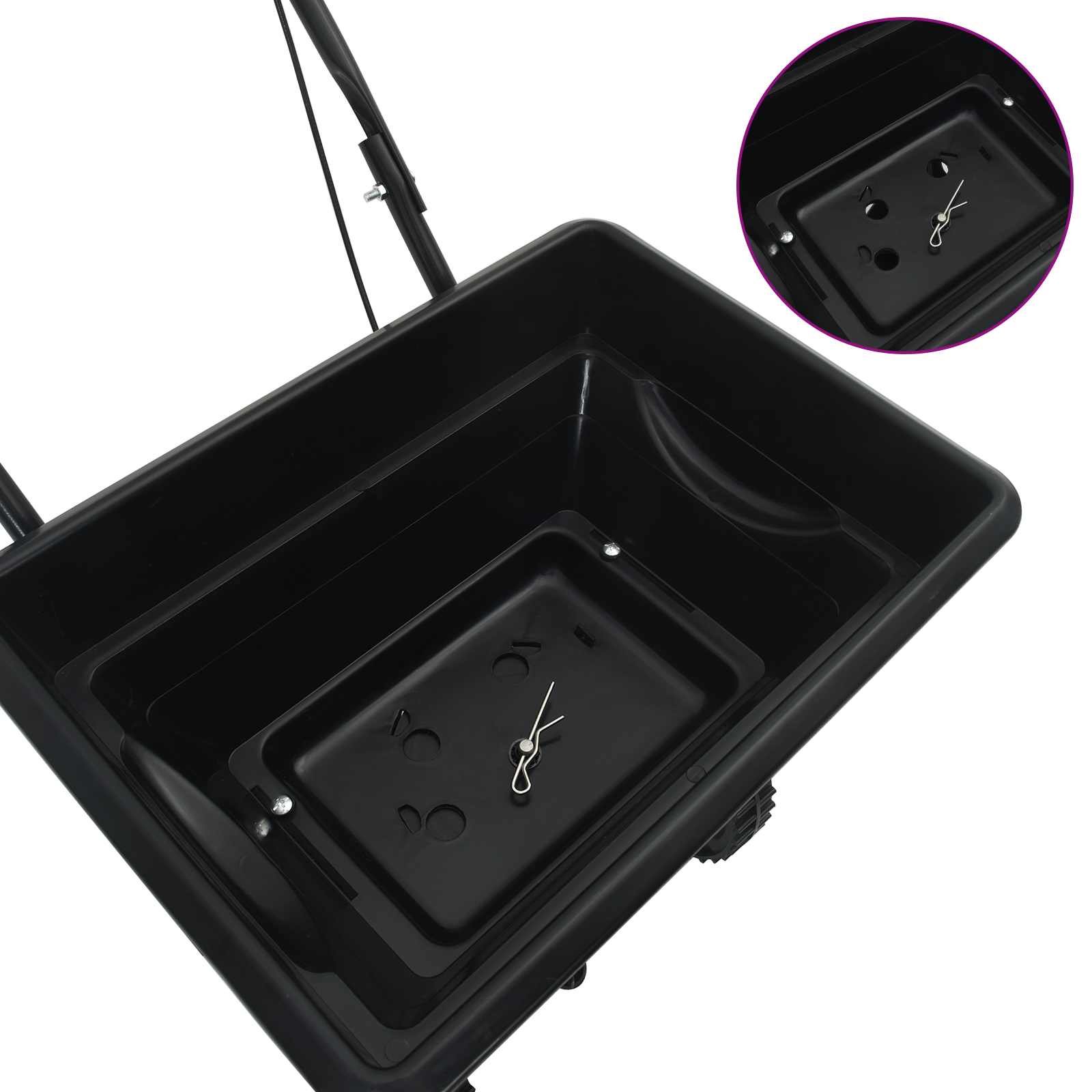 Elterítő fekete 80 x 46 x 75 cm pvc és acél