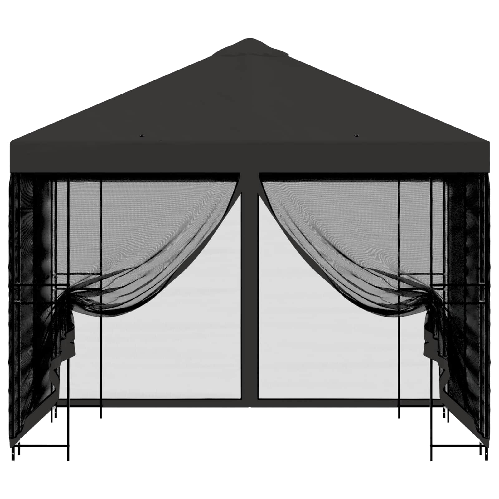 Kerti pavilon oldalfalakkal 3 x 3 m antracitszürke