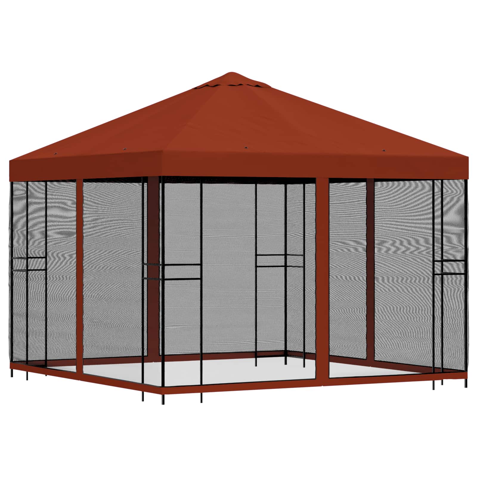 Kerti pavilon oldalfalakkal 3 x 3 m terrakotta