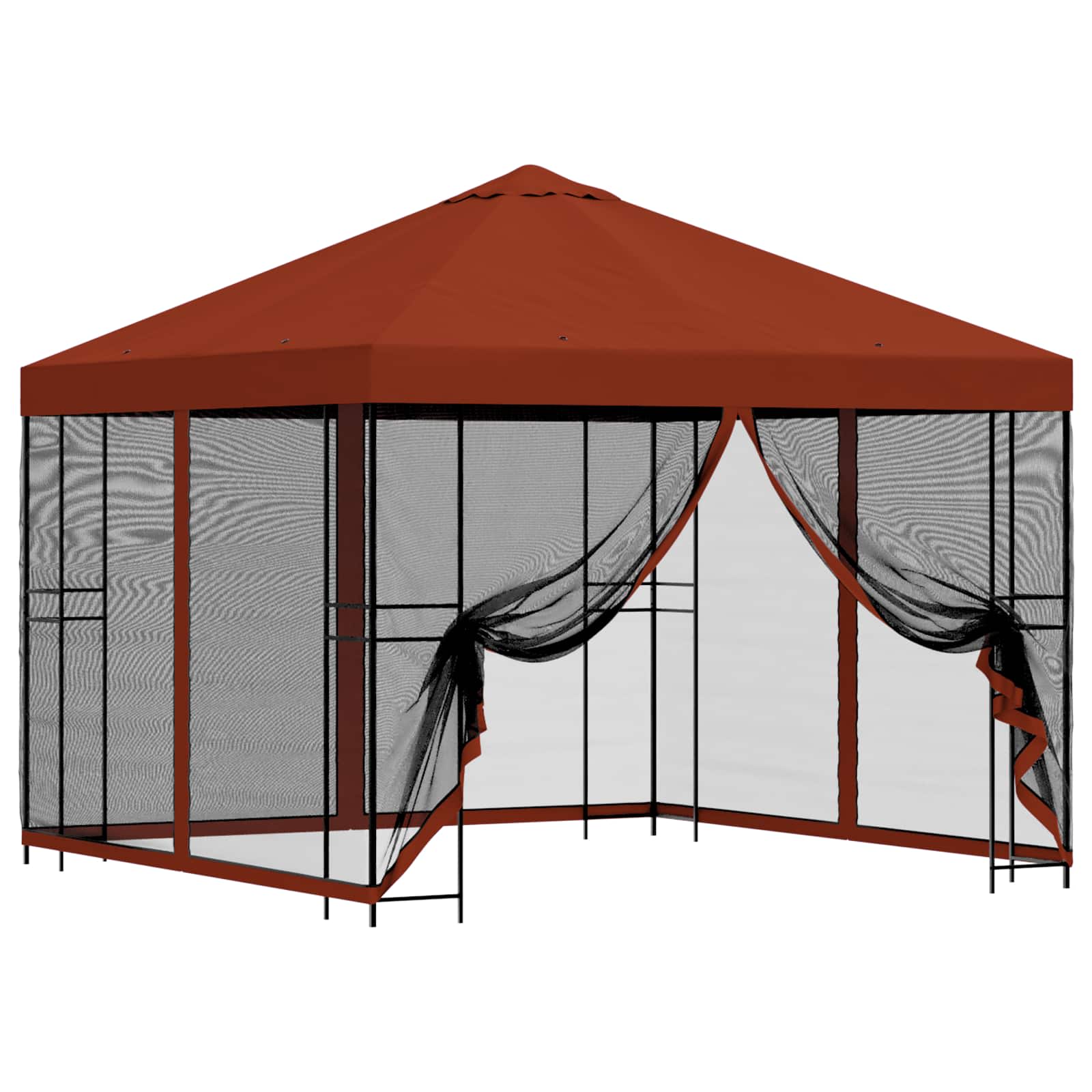 Kerti pavilon oldalfalakkal 3 x 3 m terrakotta