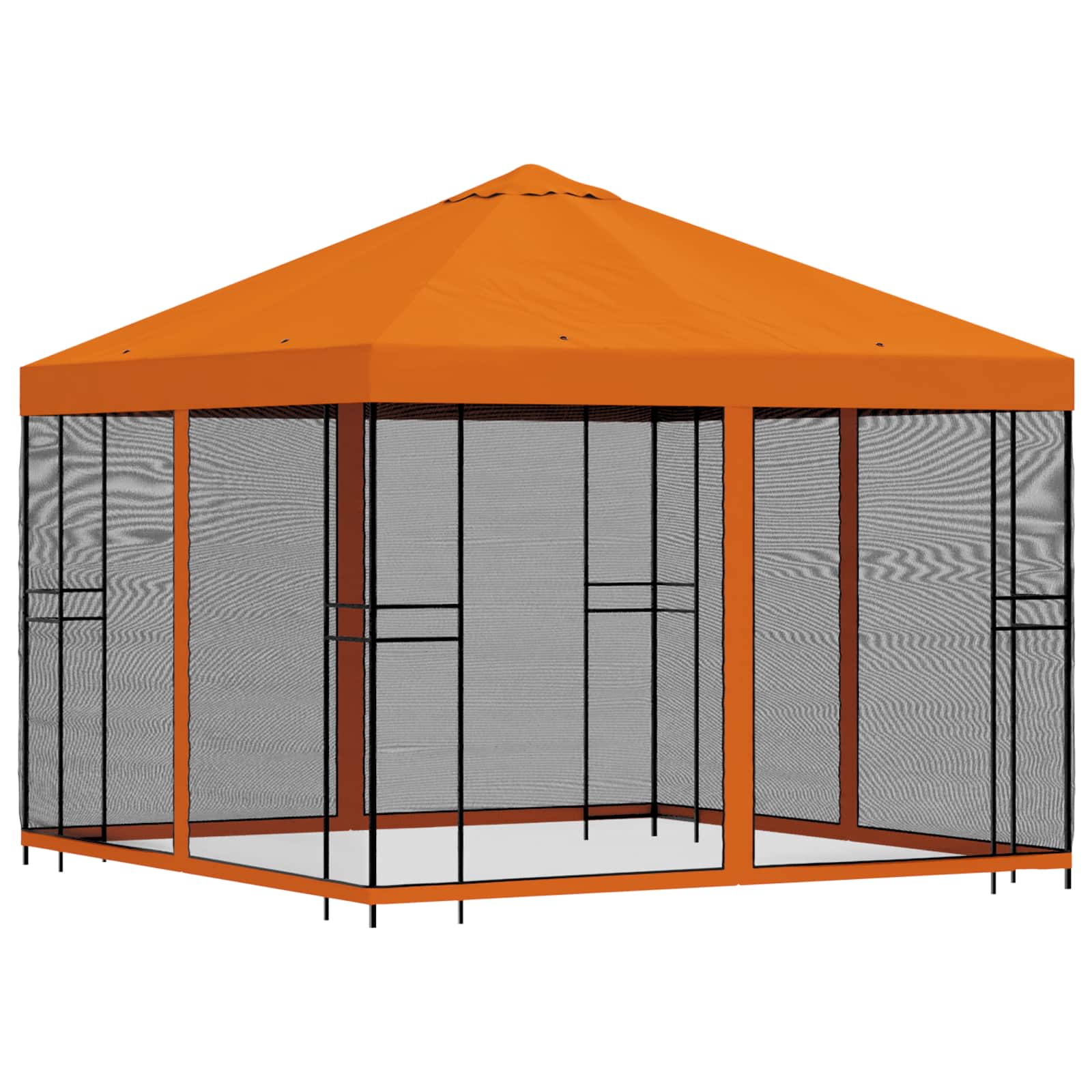 Kerti pavilon oldalfalakkal 3 x 3 m narancssárga
