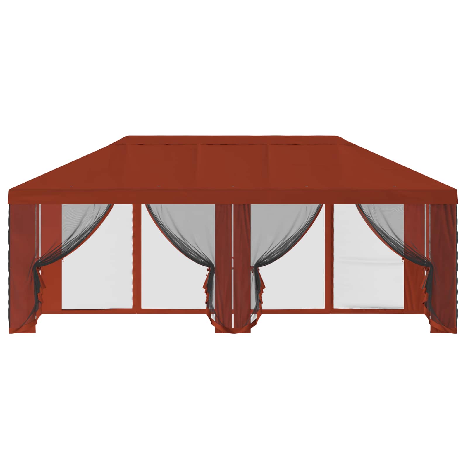 Napernyő ponyva oldalfalakkal 6 x 3 m terrakotta poliészter 190
