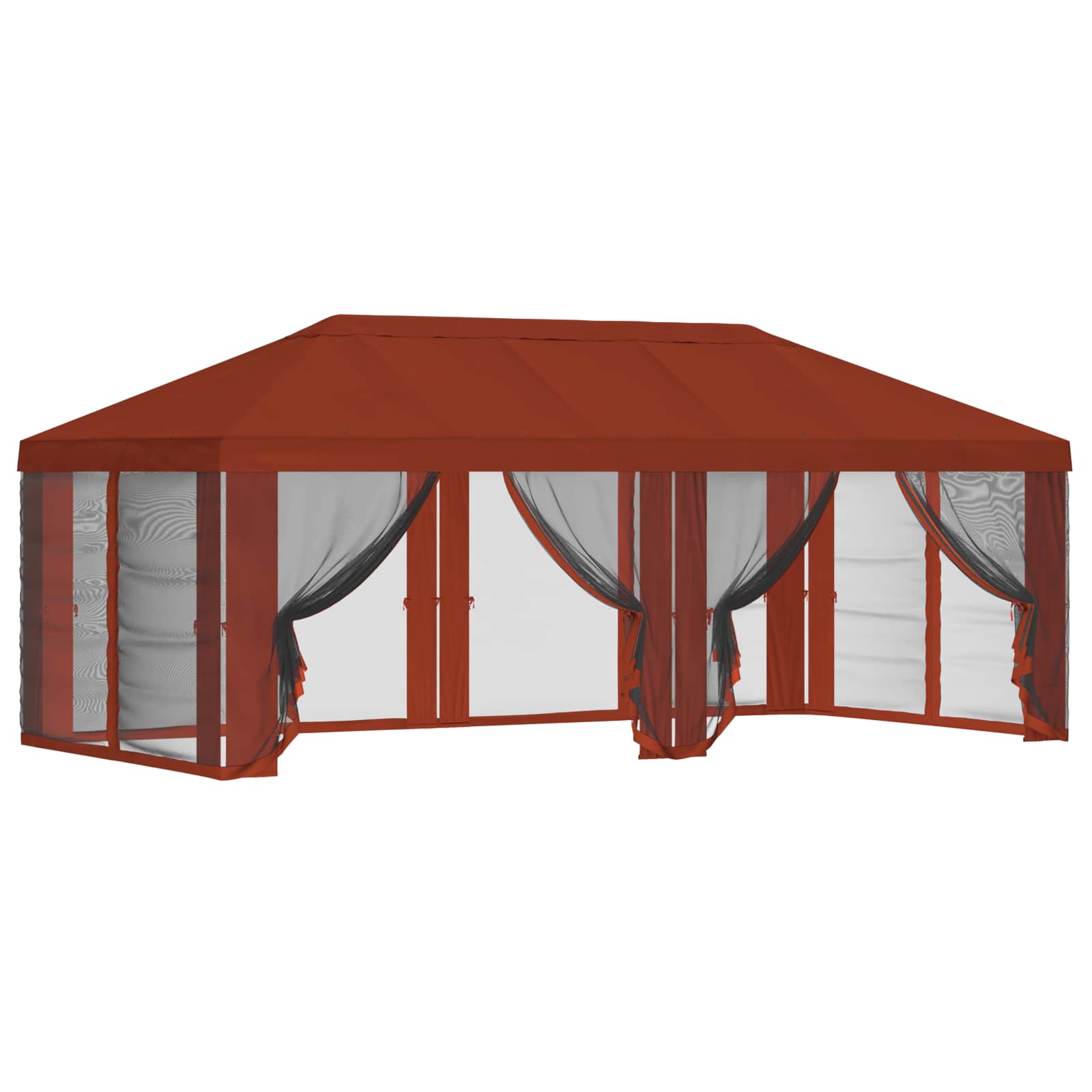 Napernyő ponyva oldalfalakkal 6 x 3 m terrakotta poliészter 190