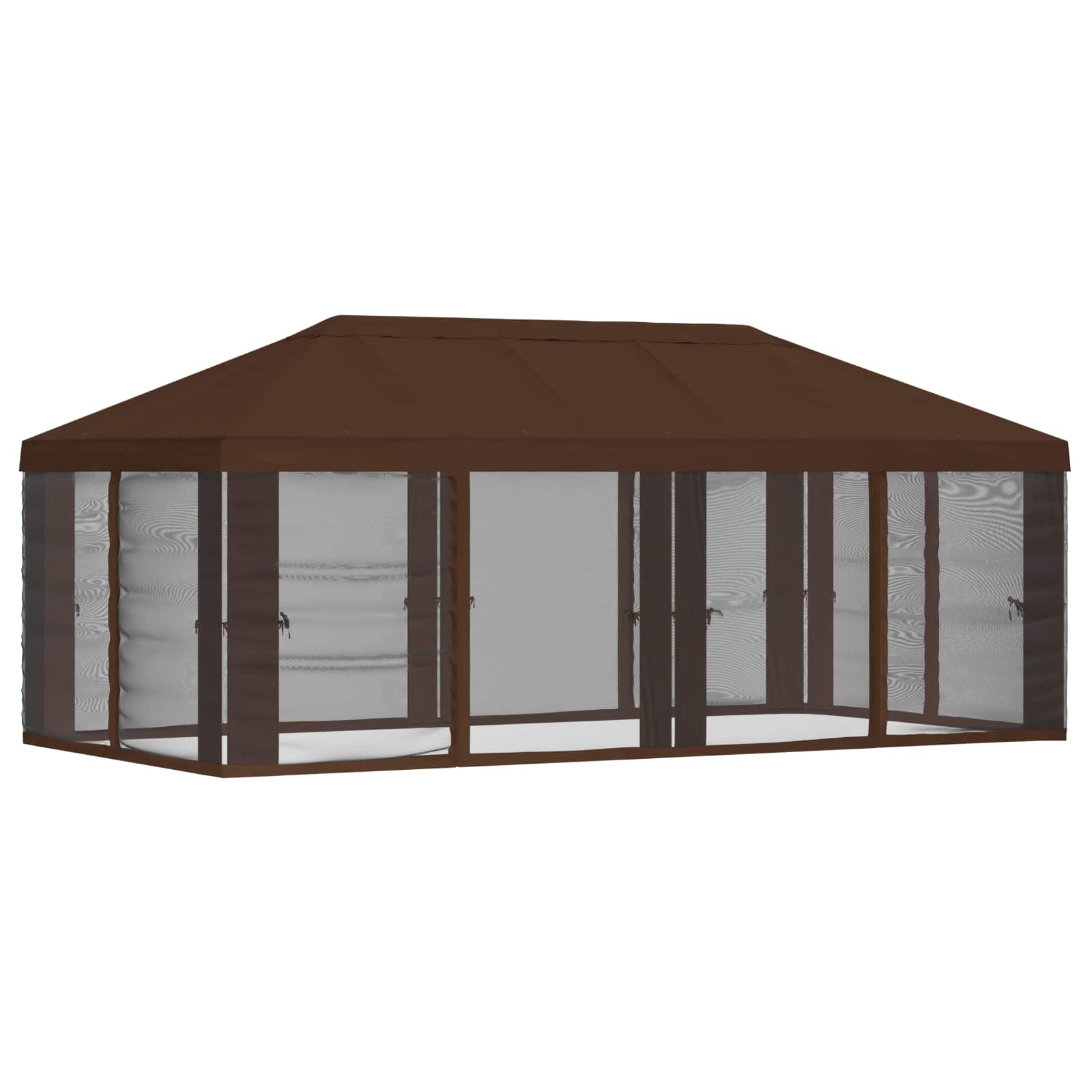 Napernyő ponyva oldalfalakkal 6 x 3 m barna poliészter 190