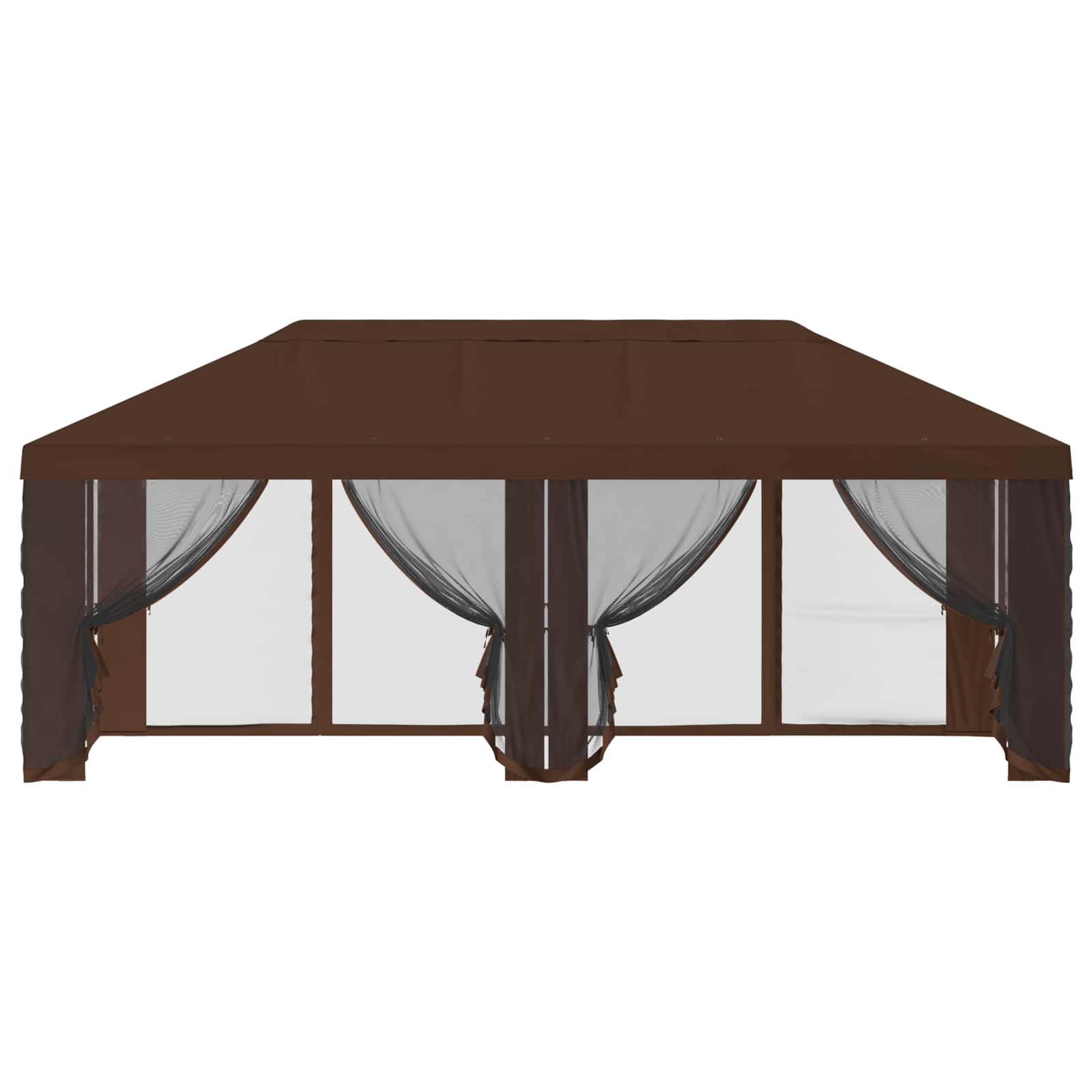 Napernyő ponyva oldalfalakkal 6 x 3 m barna poliészter 190