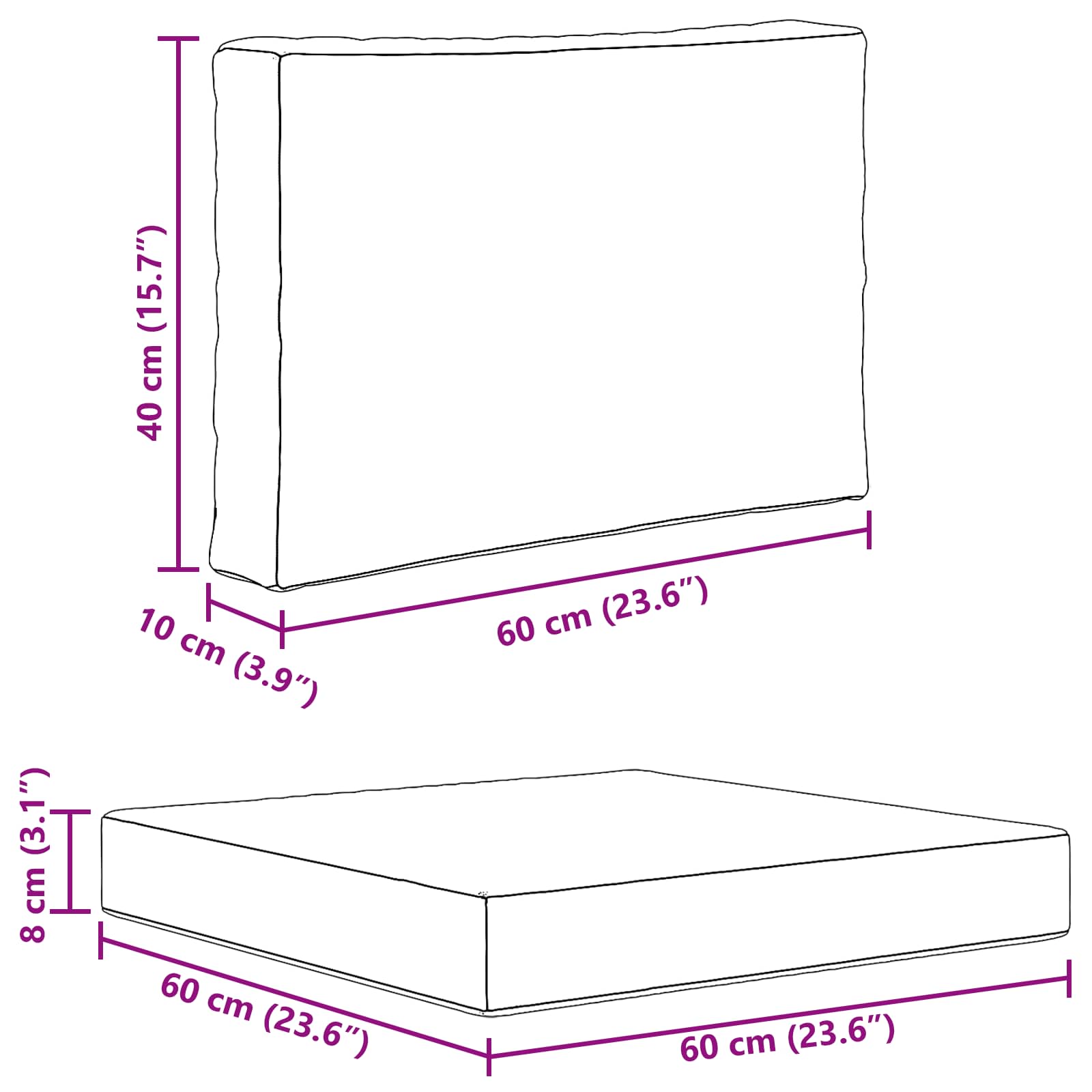 Kültéri kanapé párna 2 pcs antracit poliészter