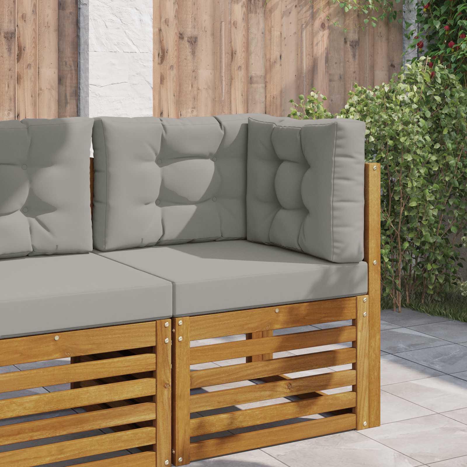 Kültéri kanapé párna 3 pcs szürke poliészter