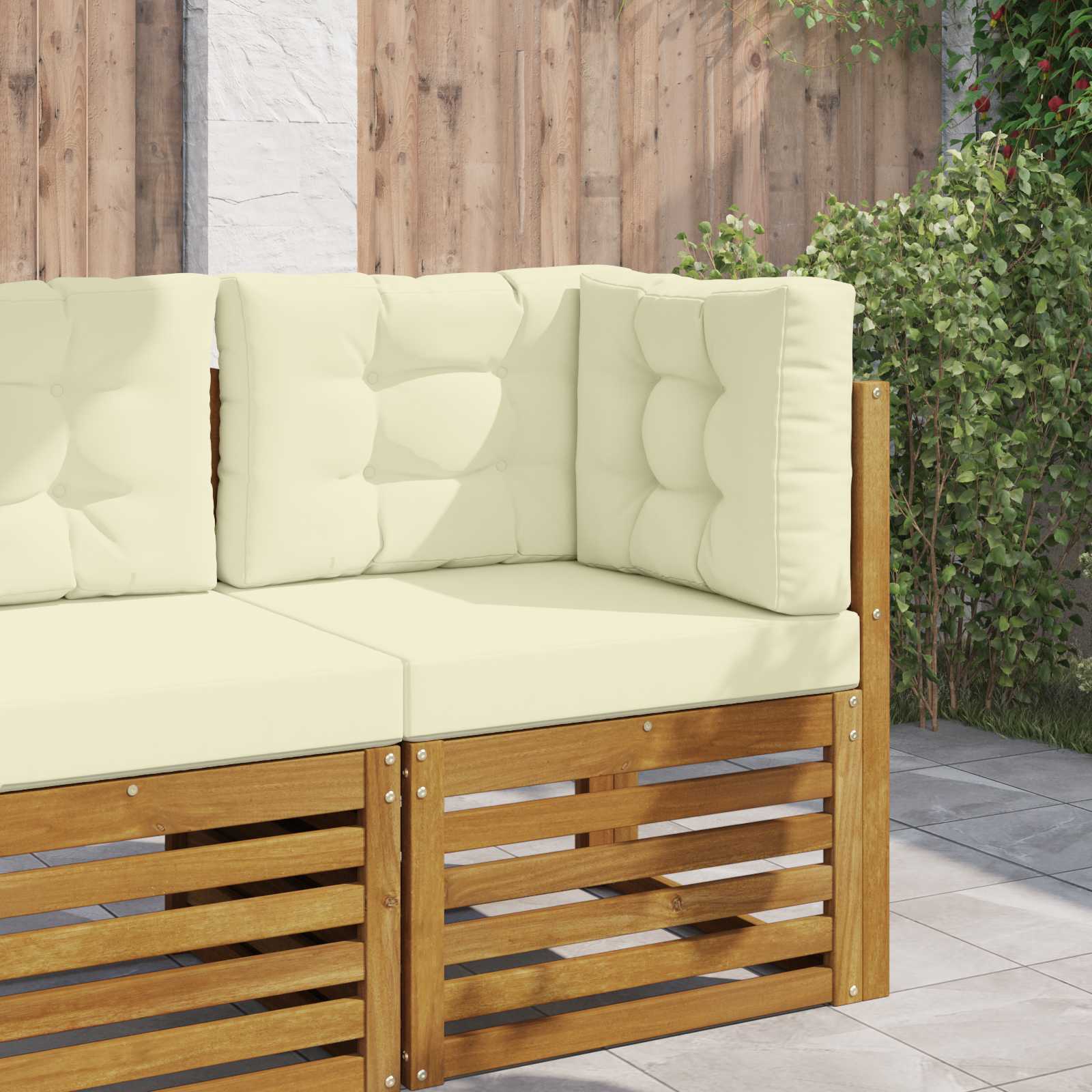 Kültéri kanapé párna 3 pcs krém poliészter