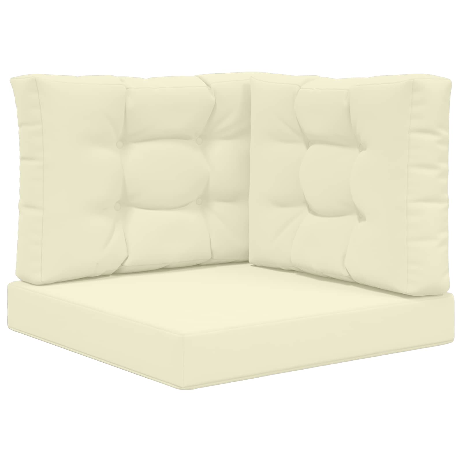 Kültéri kanapé párna 3 pcs krém poliészter