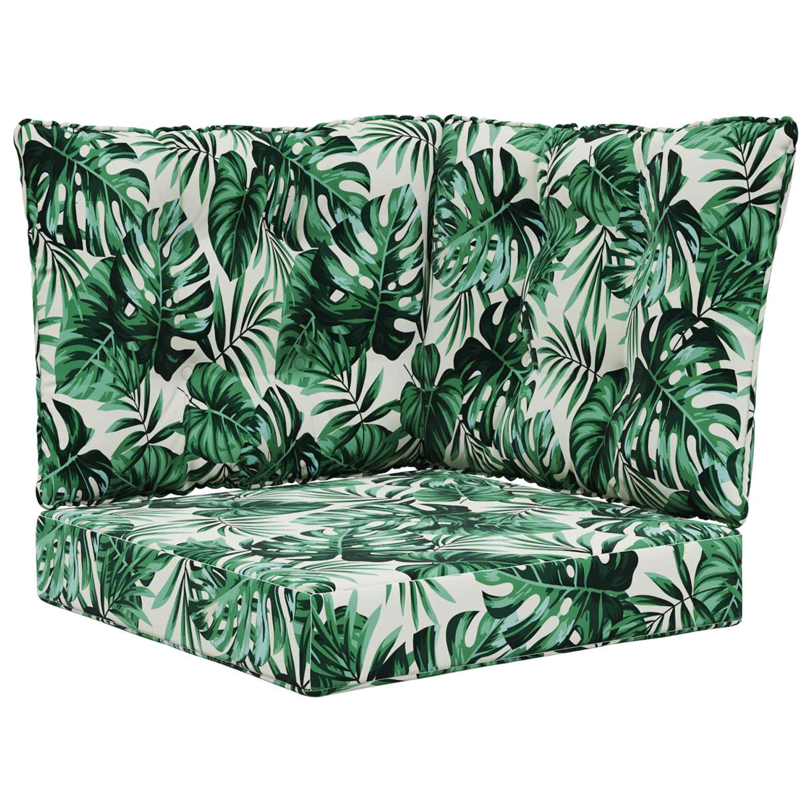 Kültéri kanapé párna 3 pcs levél mintázat poliészter