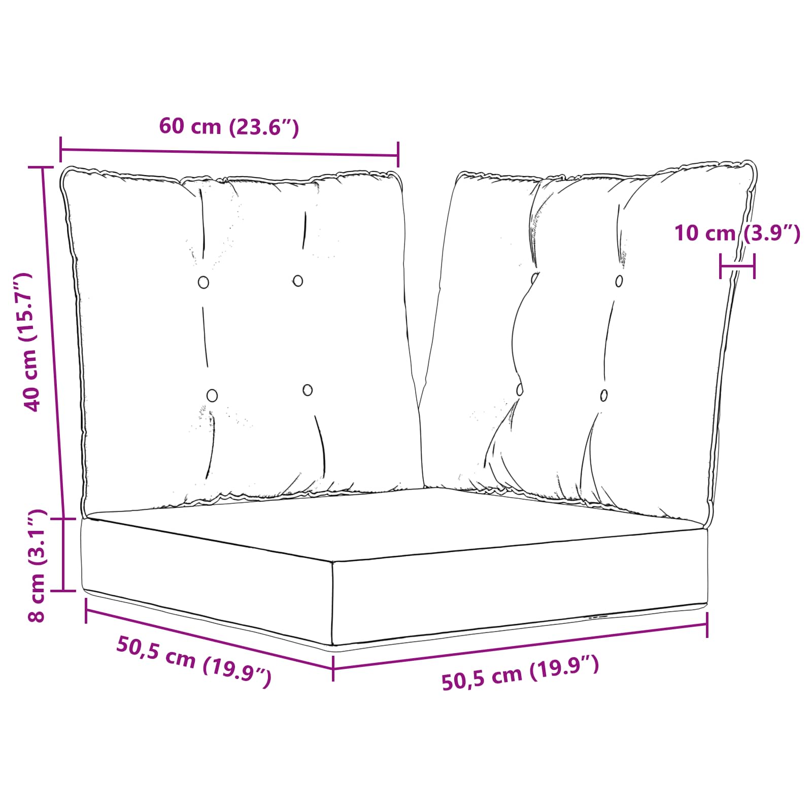 Kültéri kanapé párna 3 pcs levél mintázat poliészter