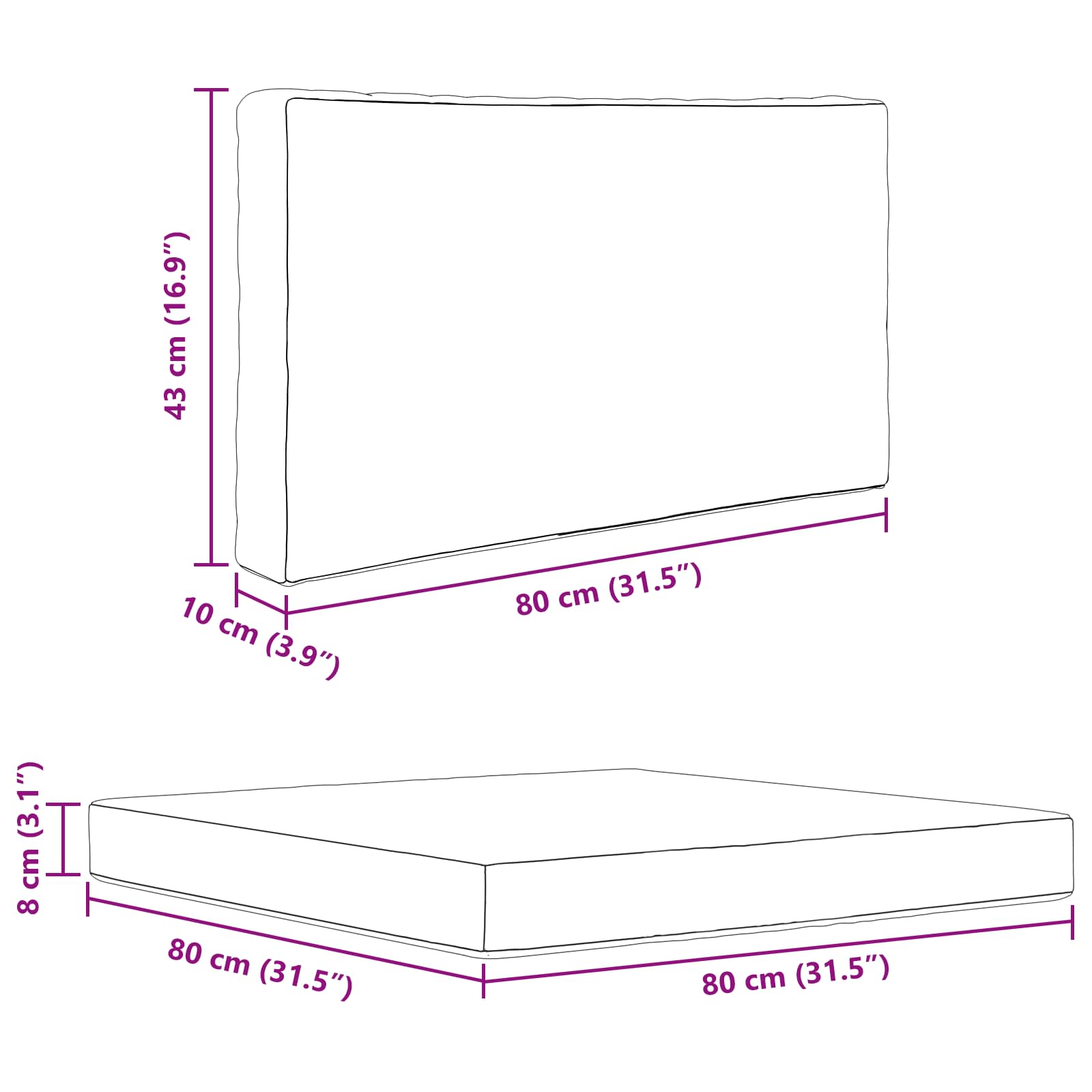 Kültéri kanapé párna 2 pcs bézs poliészter