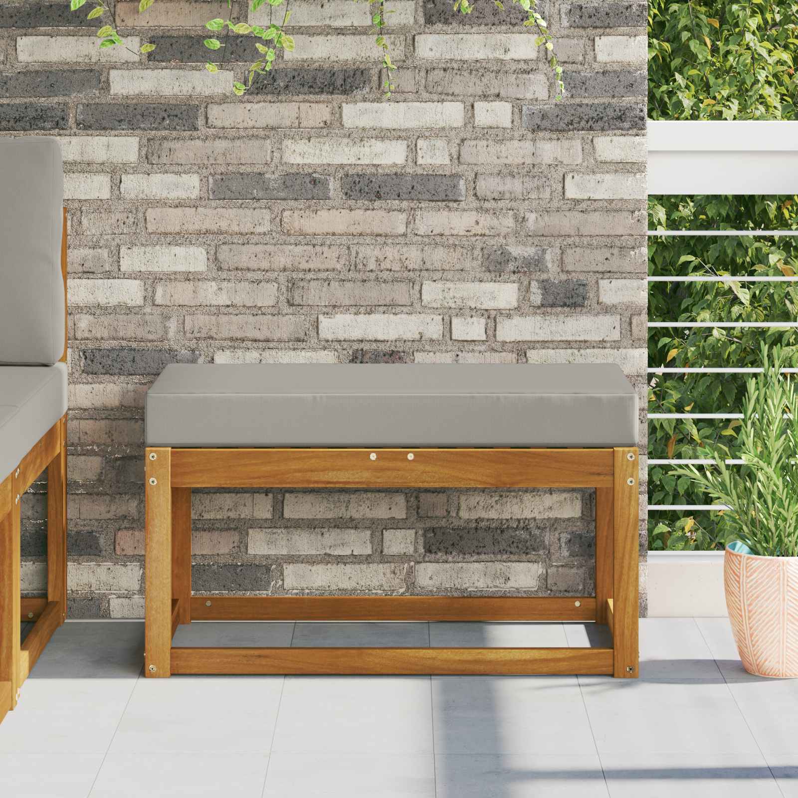 Kültéri ülőpárna szürke 80 x 40 x 8 cm 100% poliészter