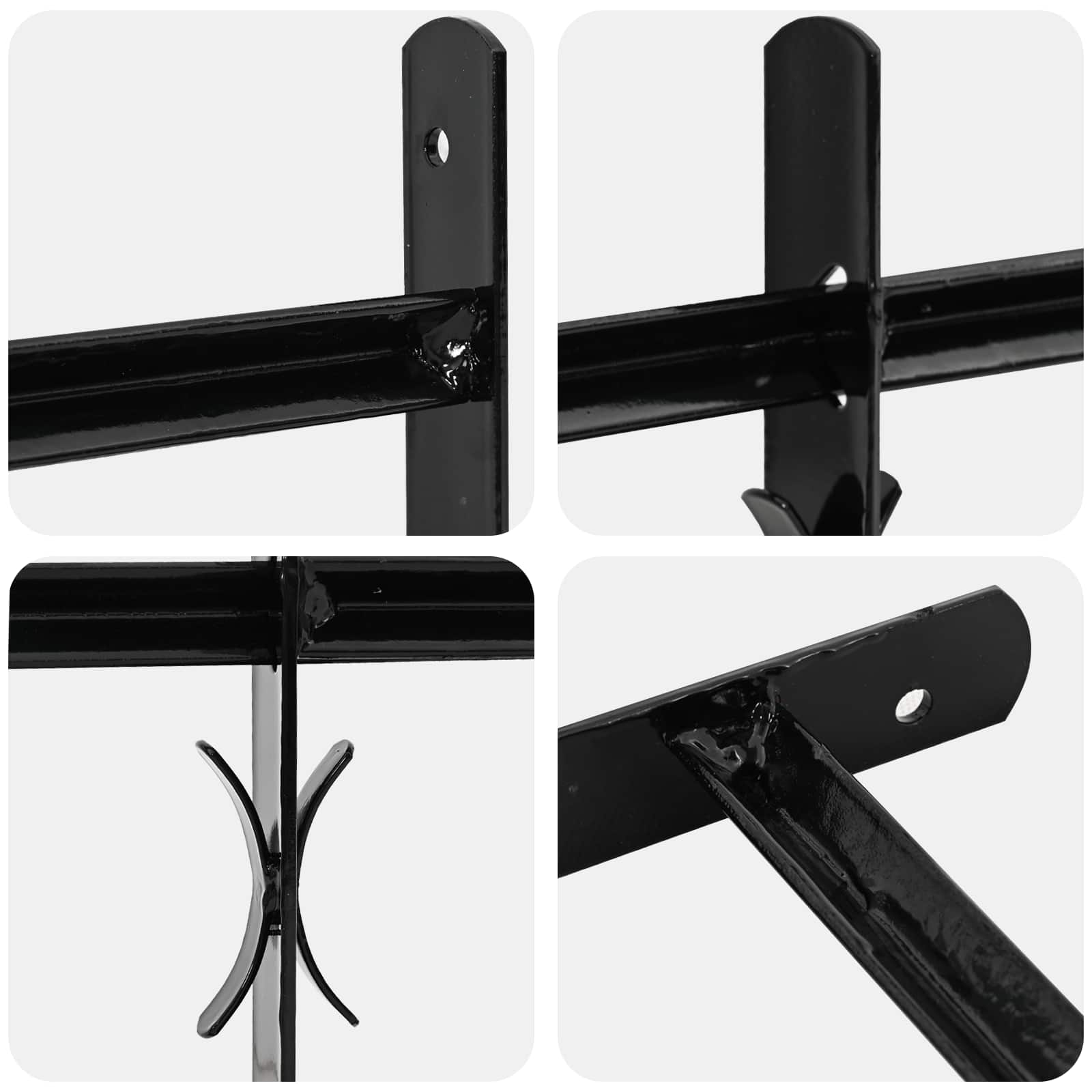 Ablak rács fekete 175 x 60 cm porszórt acél