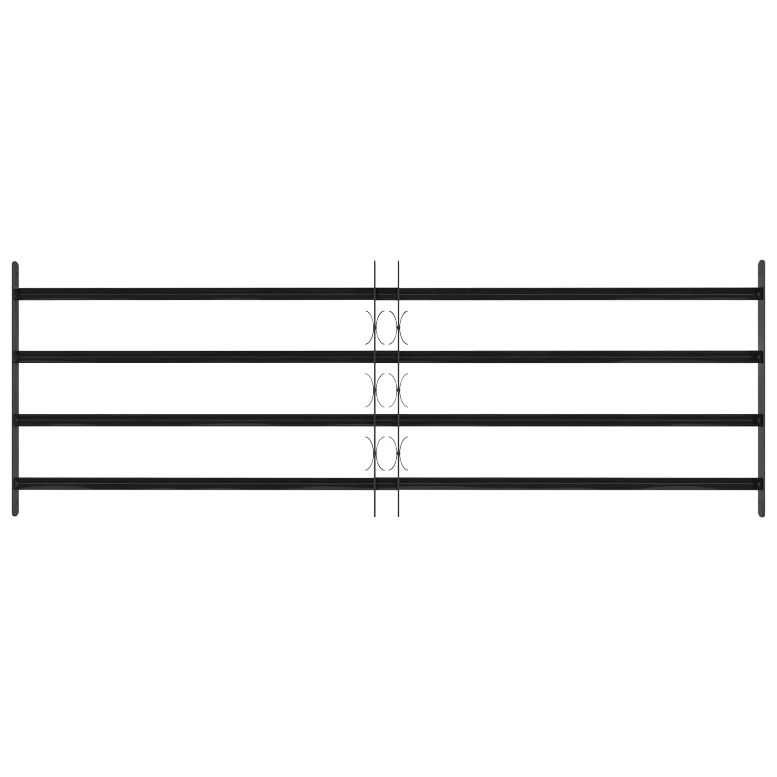 Ablak rács fekete 175 x 60 cm porszórt acél