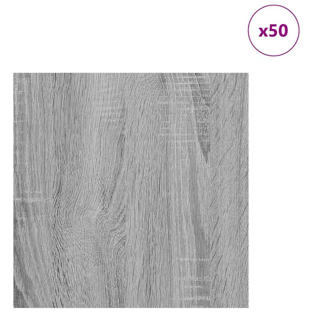 Dekor panelek 50 pcs szürke sonoma 30 x 30 x 0.3 cm faanyag Dekor panelek 50 pcs szürke sonoma 30 x 30 x 0.3 cm faanyag
