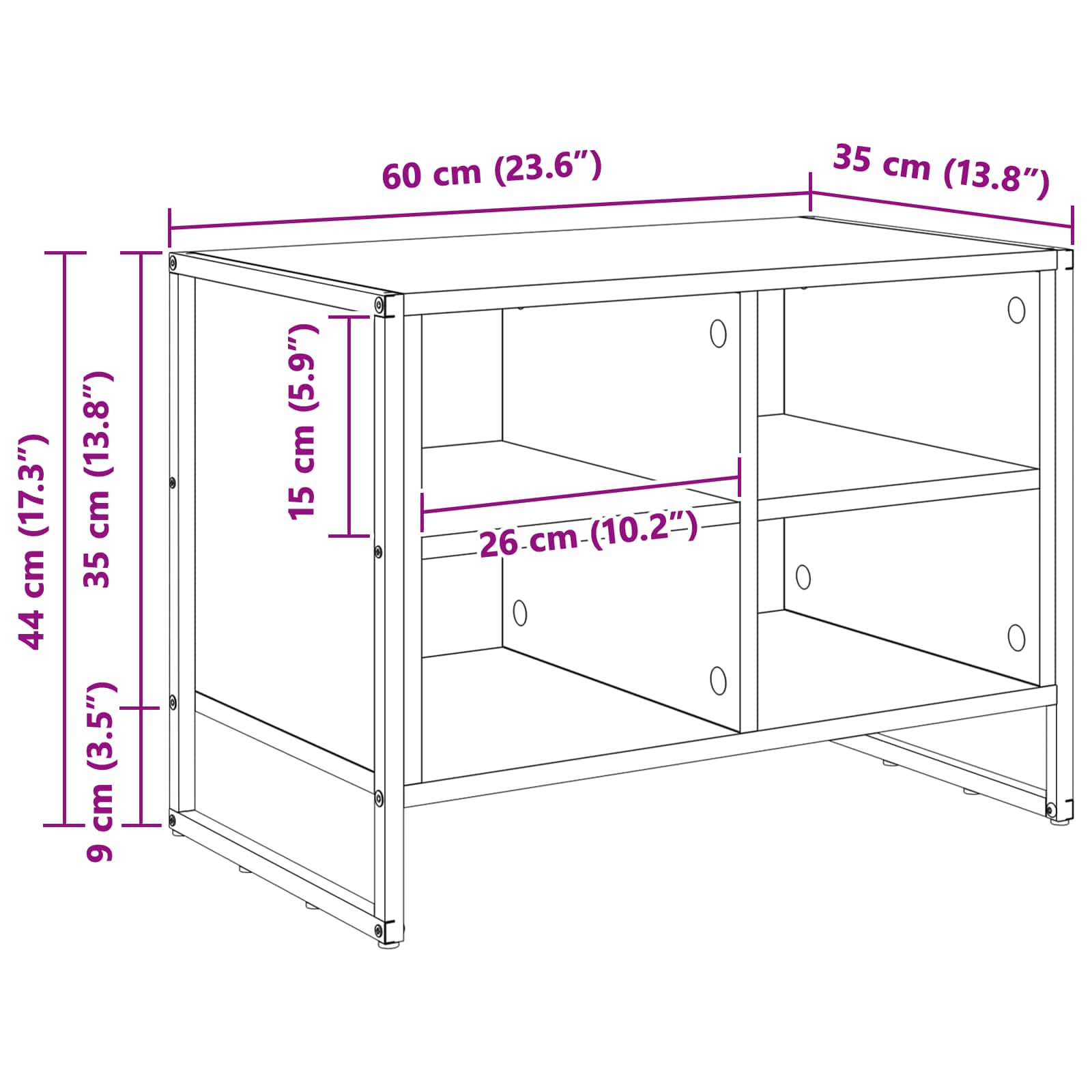 Cipőszekrény tárolóval fekete tölgy 60 x 35 x 44 cm faanyag