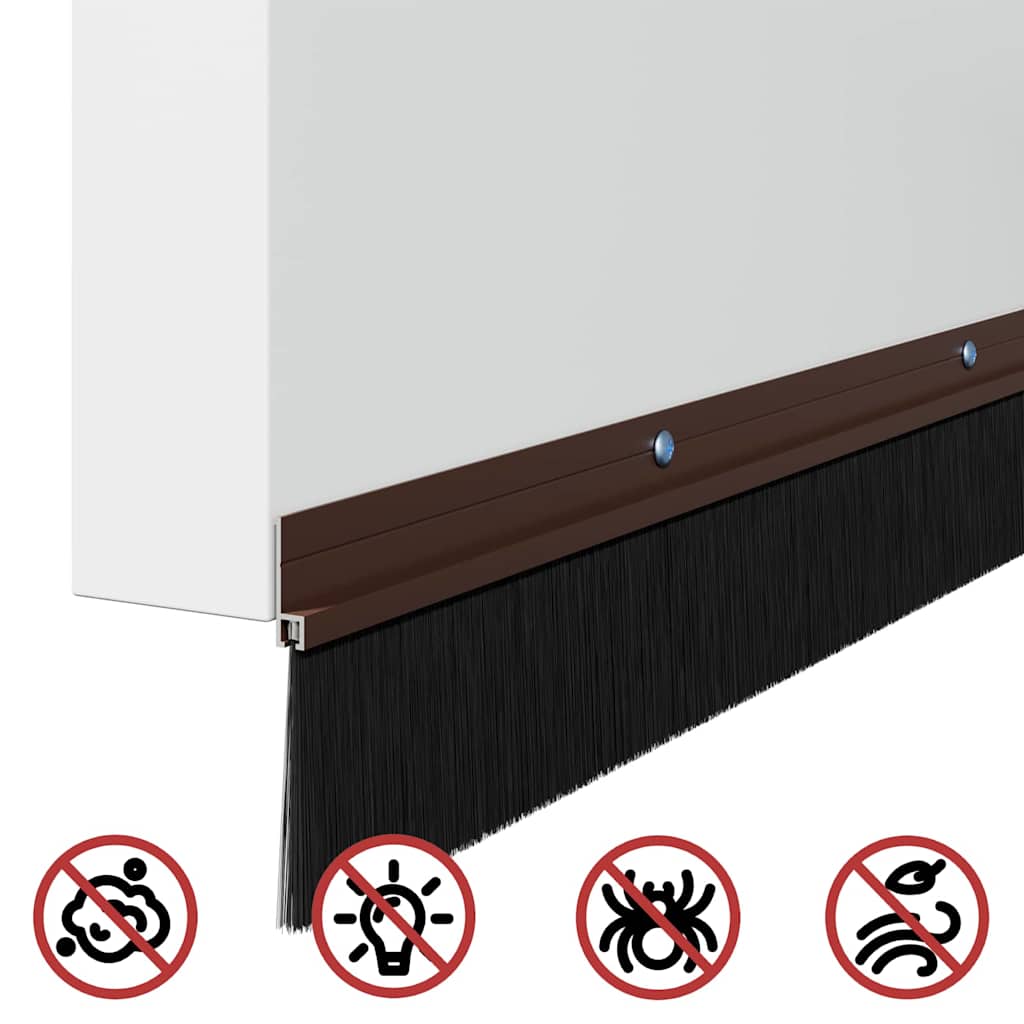 Csavaros ajtó kefe zár 2 pcs barna 100 cm alumínium ötvözet