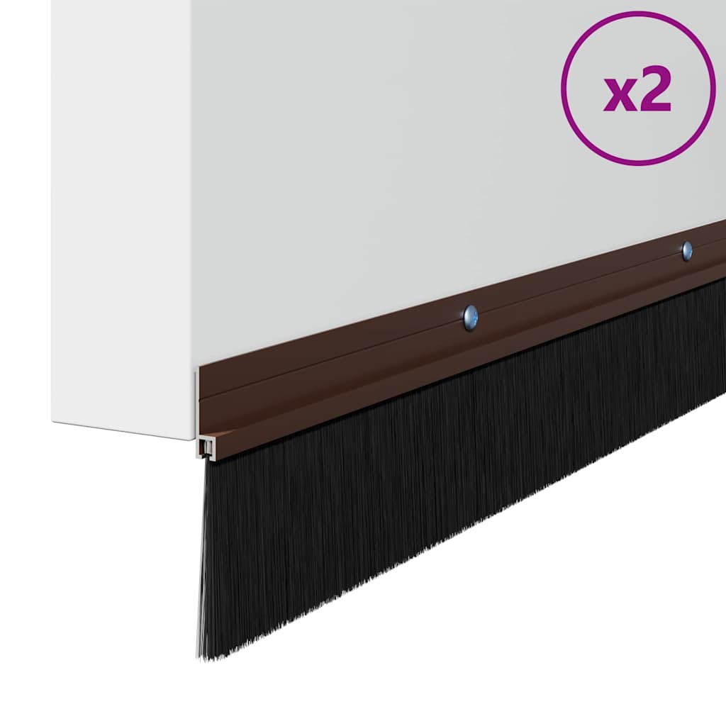 Csavaros ajtó kefe zár 2 pcs barna 100 cm alumínium ötvözet
