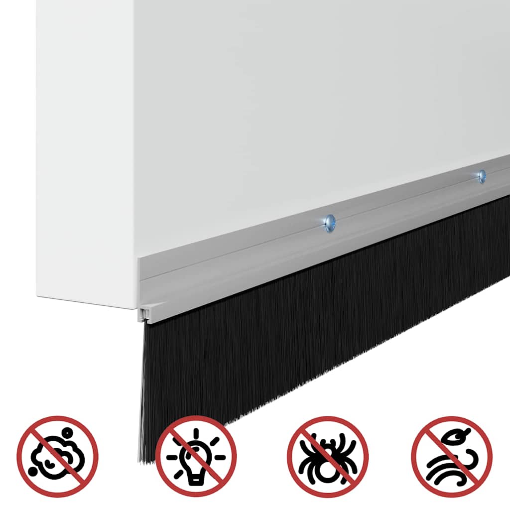 Csavaros ajtó kefe zár 2 pcs ezüst 100 cm alumínium ötvözet