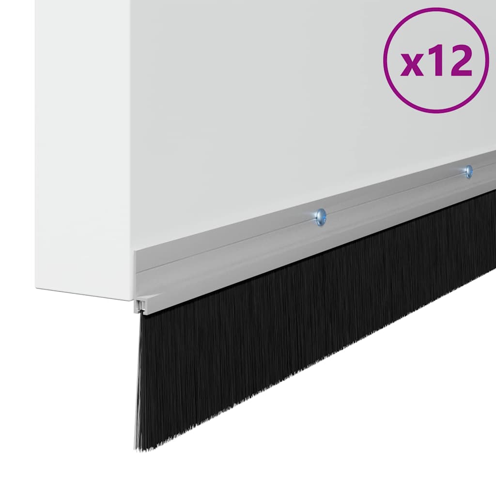 Csavaros ajtó kefe zár 12 pcs ezüst 100 cm alumínium ötvözet