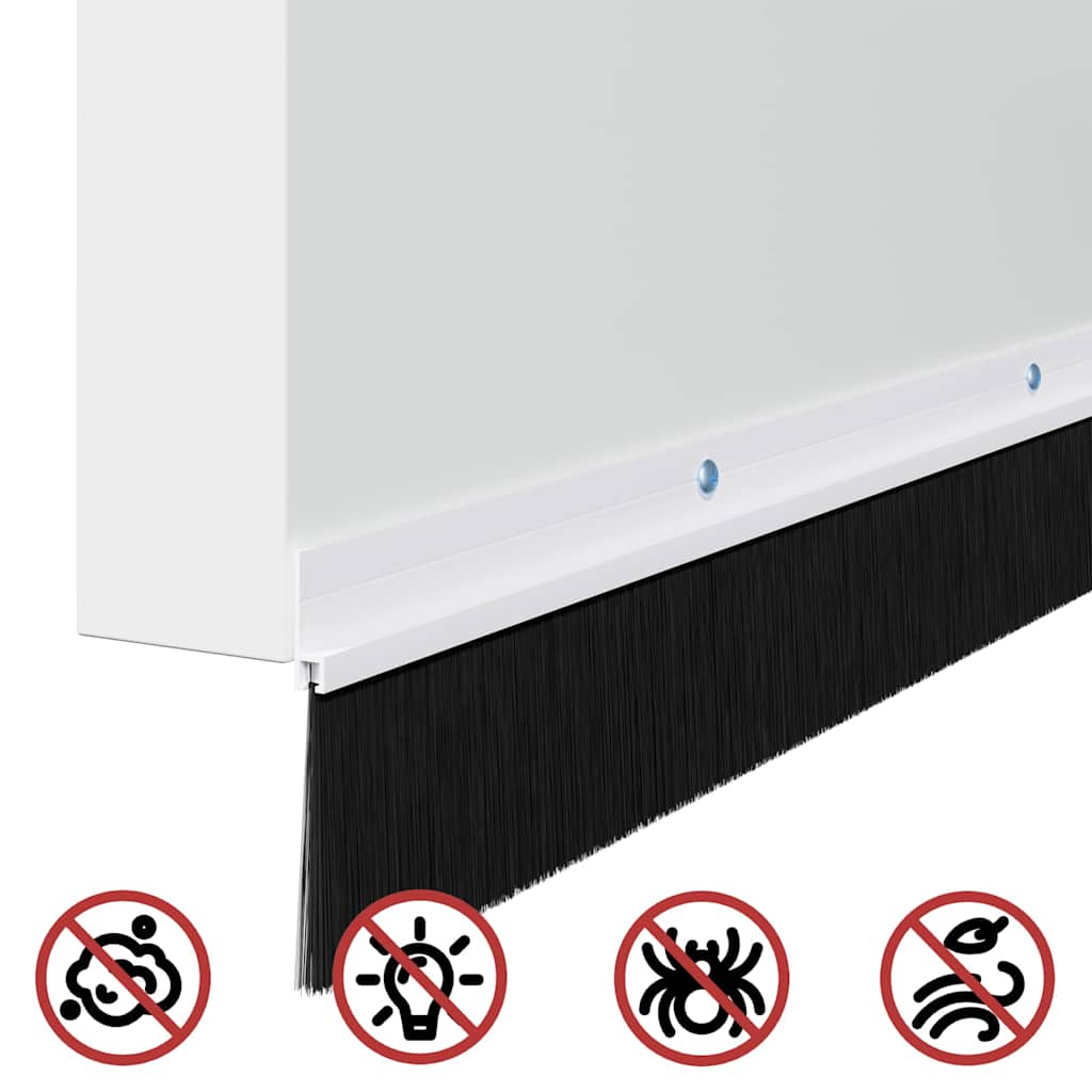 Csavaros ajtó kefe zár 2 pcs fehér 100 cm alumínium ötvözet