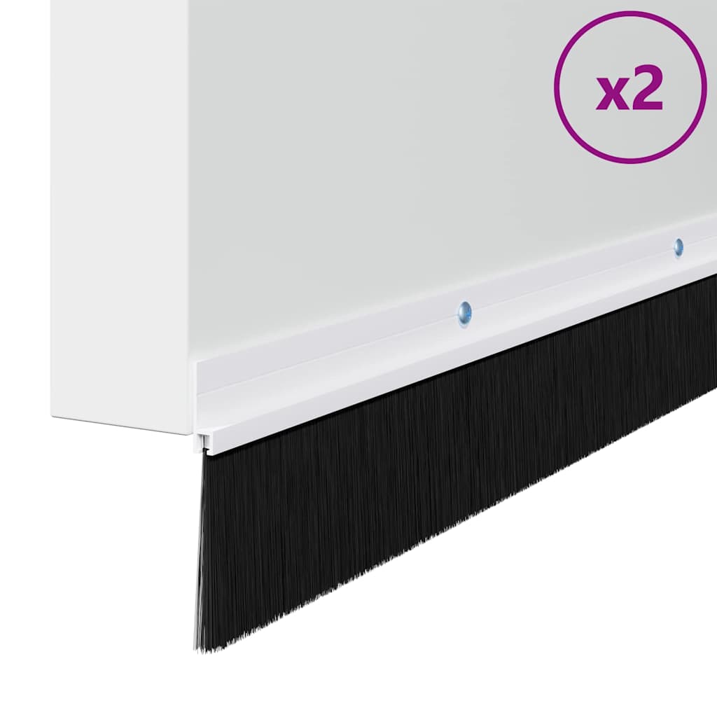 Csavaros ajtó kefe zár 2 pcs fehér 100 cm alumínium ötvözet