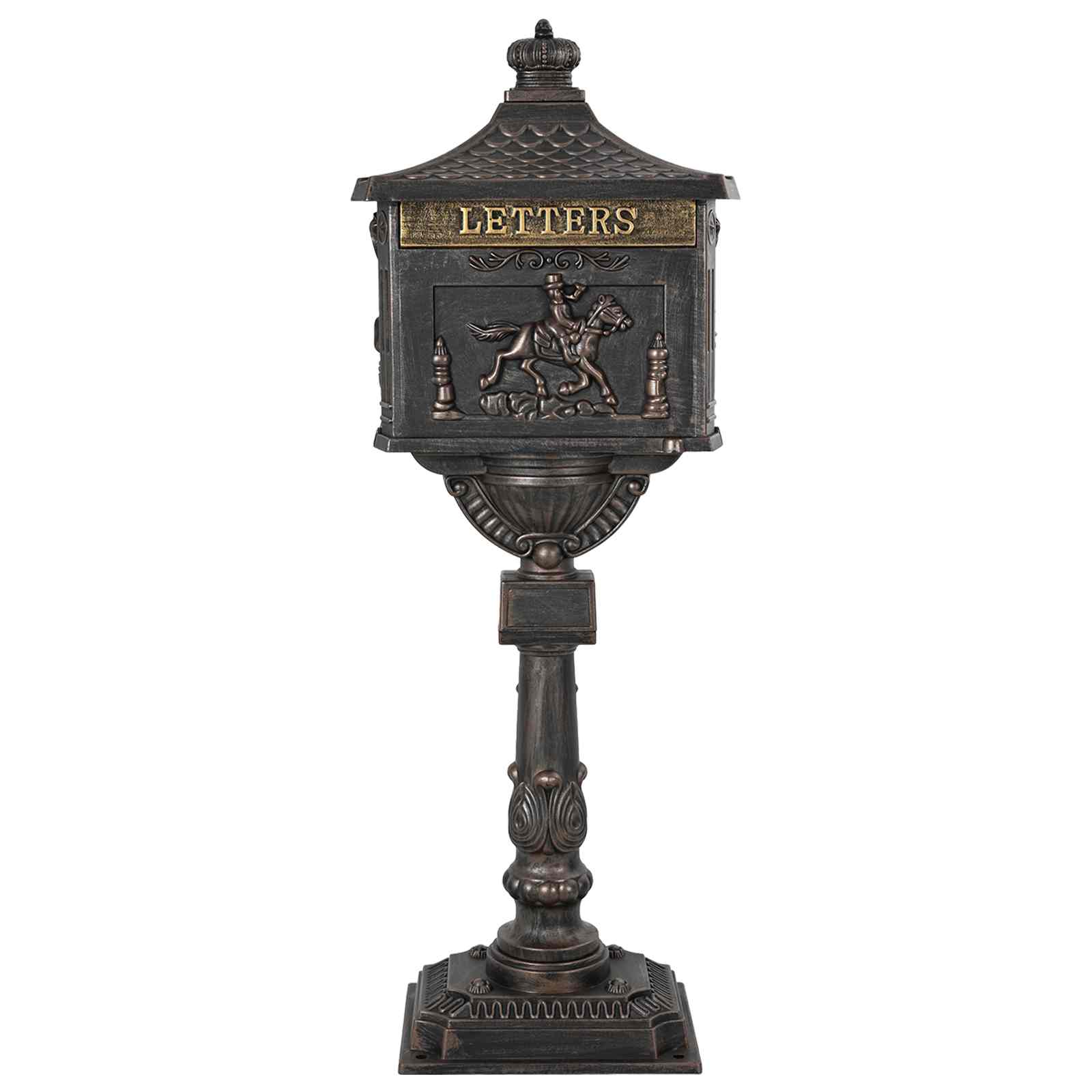 Álló levélszekrény bronz 42,5 x 29,5 x 117 cm öntött alumínium