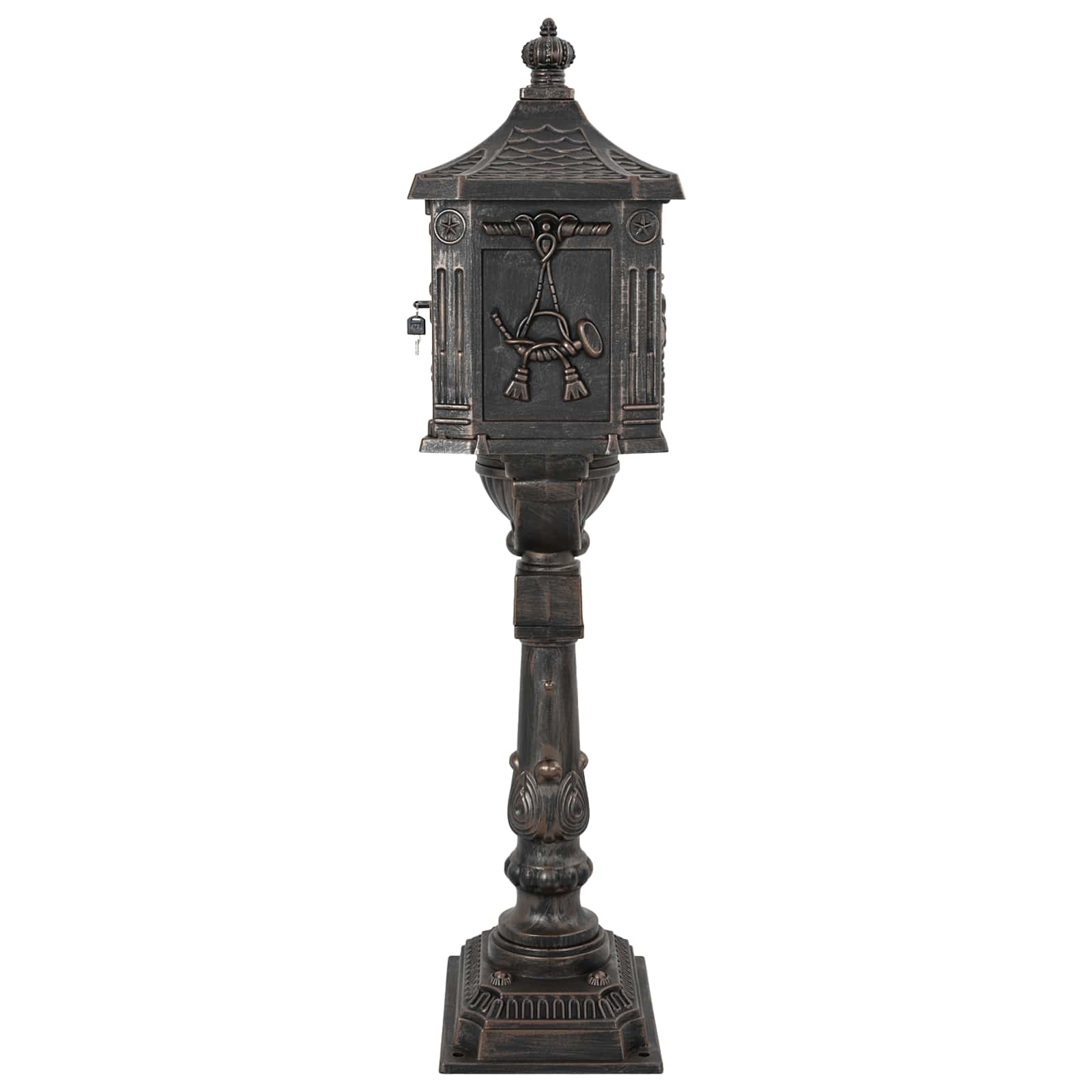 Álló levélszekrény bronz 42,5 x 29,5 x 117 cm öntött alumínium