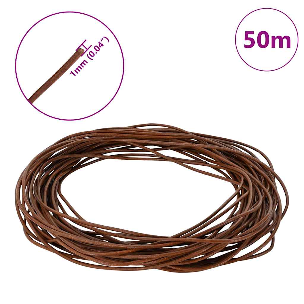 Bőr zsinór világos barna ø1 mm x 50 m bőr