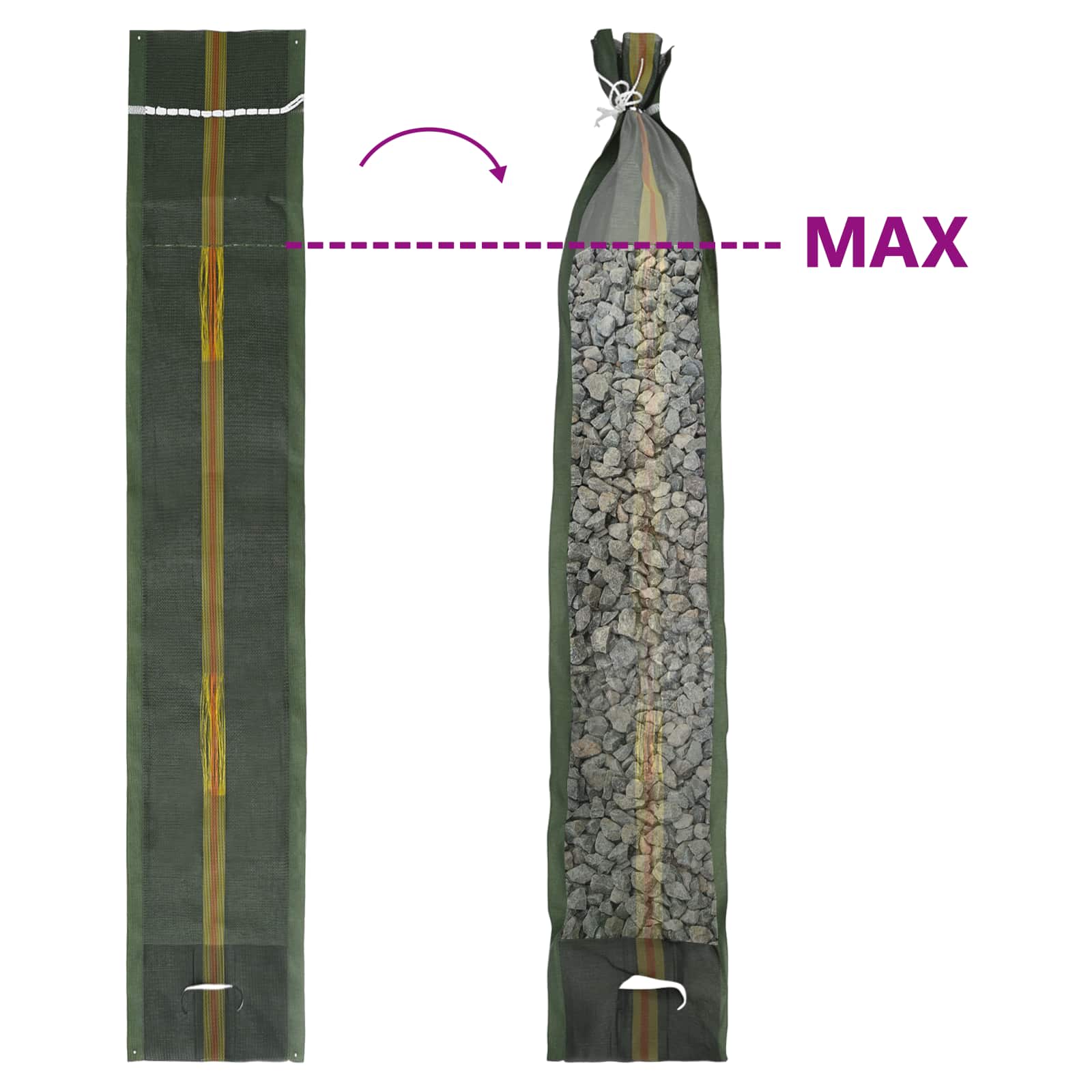 Homokzsákok 50 pcs zöld 120 x 27 cm hdpe