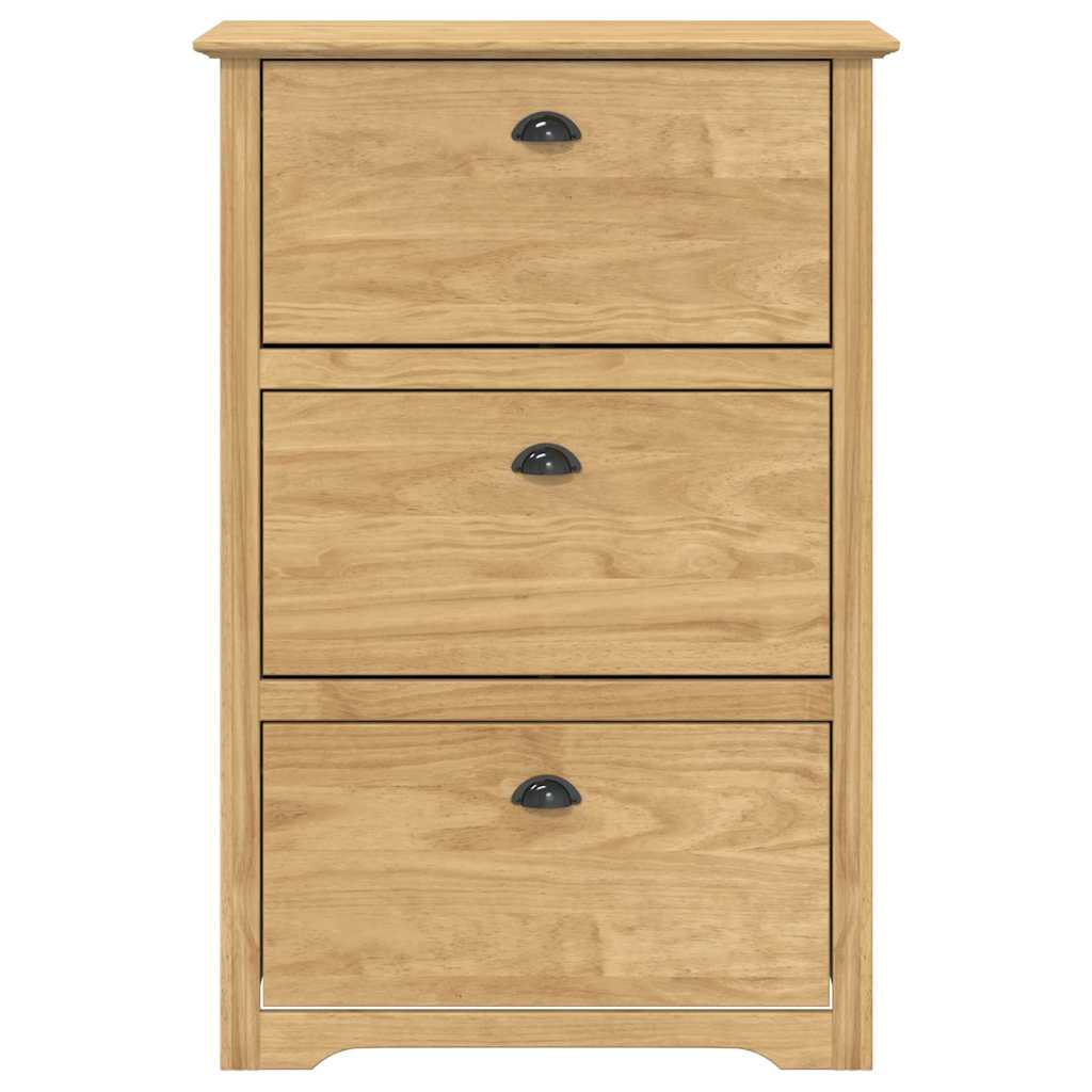 Cipőtartó fiókkal bodo méz barna 80 x 35 x 118 cm faanyag