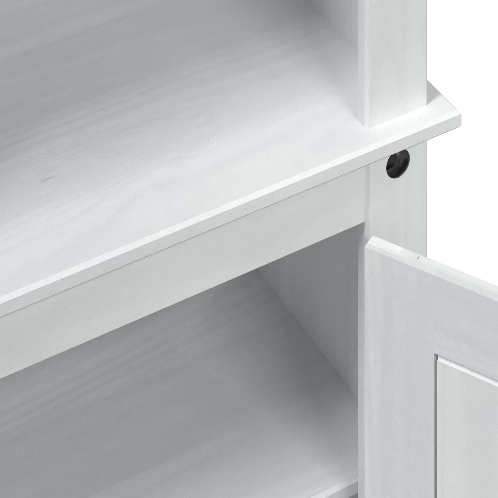 Cipőszekrény polcokkal fehér 86 x 38.5 x 1080 cm tömör fenyőfa