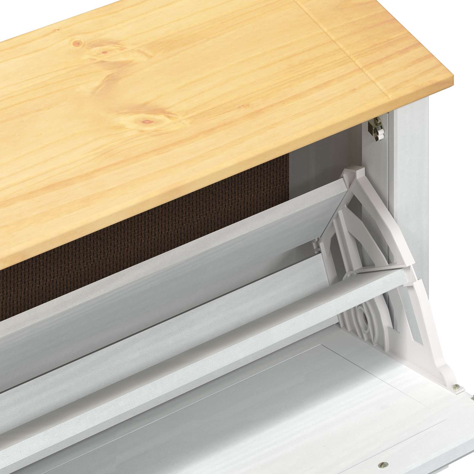 Cipőszekrény corona fehér 99 x 32 x 122 cm tömör fenyőfa